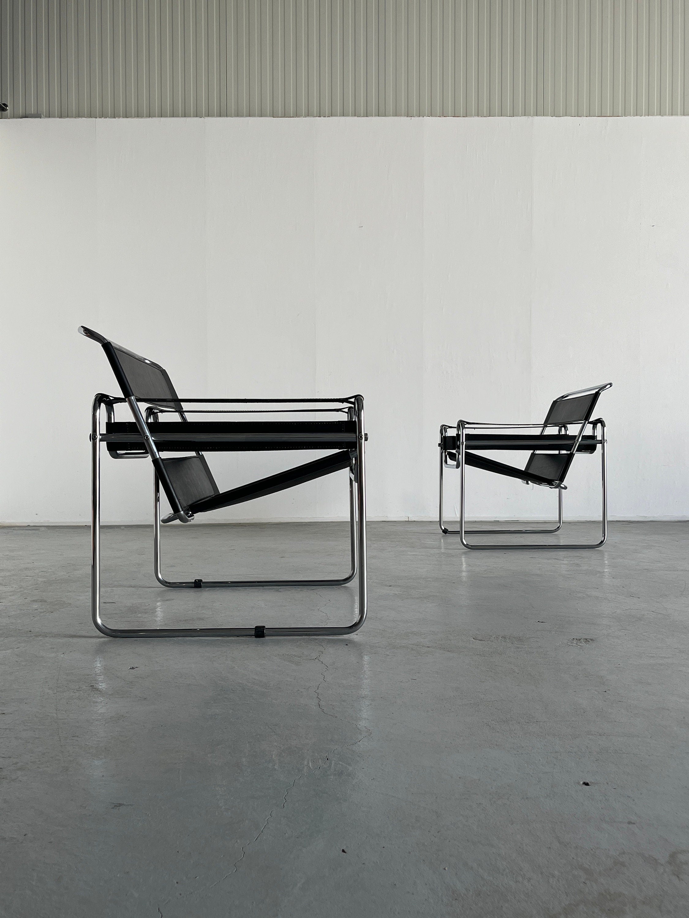 1 of 2 Vintage &#39;Wassily&#39; Armchairs by Marcel Breuer, Iconic Bauhaus Designed Model B3 Chair Modernist Chair, 1970s Vintage Replica