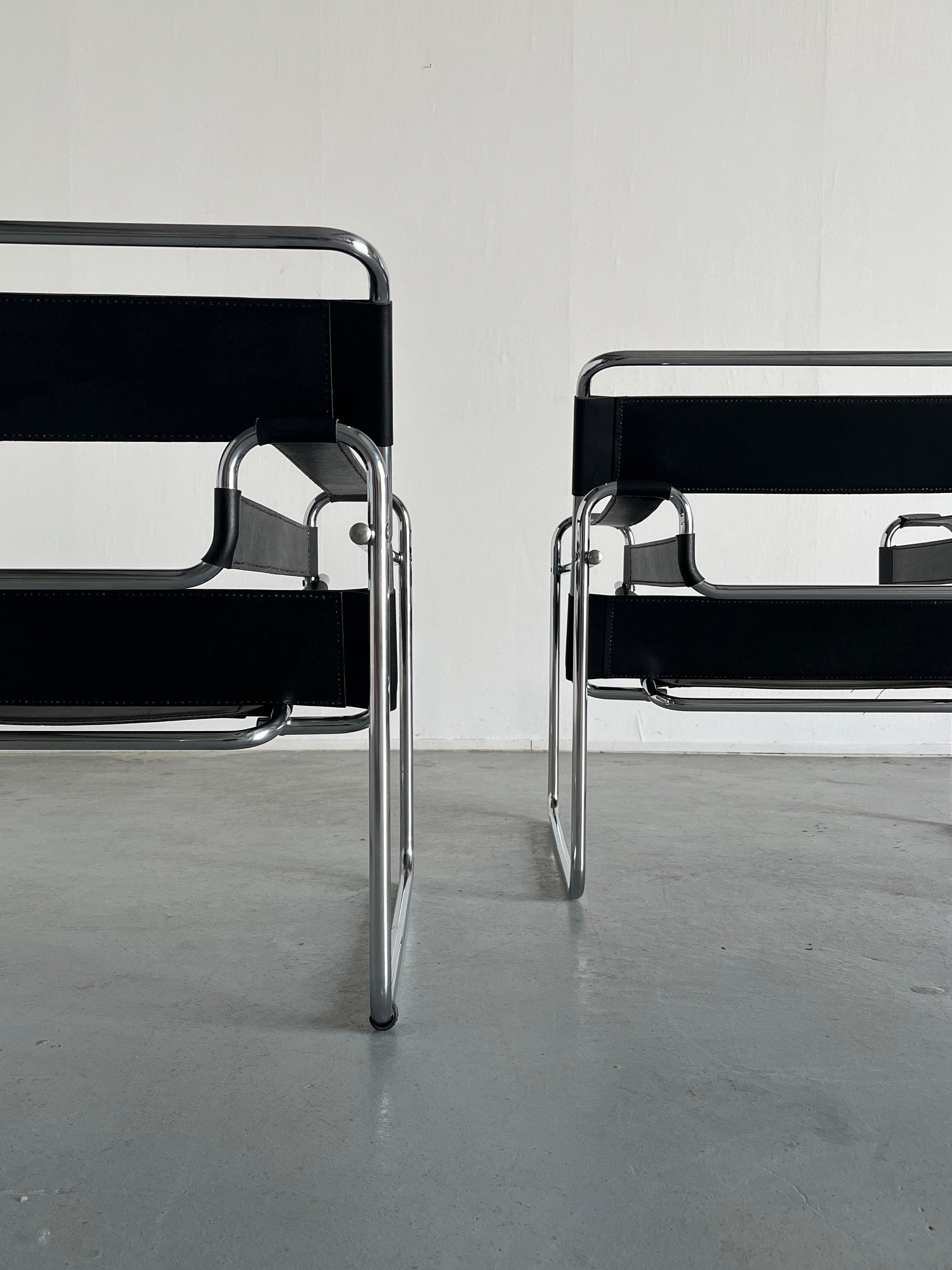 1 of 2 Vintage &#39;Wassily&#39; Armchairs by Marcel Breuer, Iconic Bauhaus Designed Model B3 Chair Modernist Chair, 1970s Vintage Replica