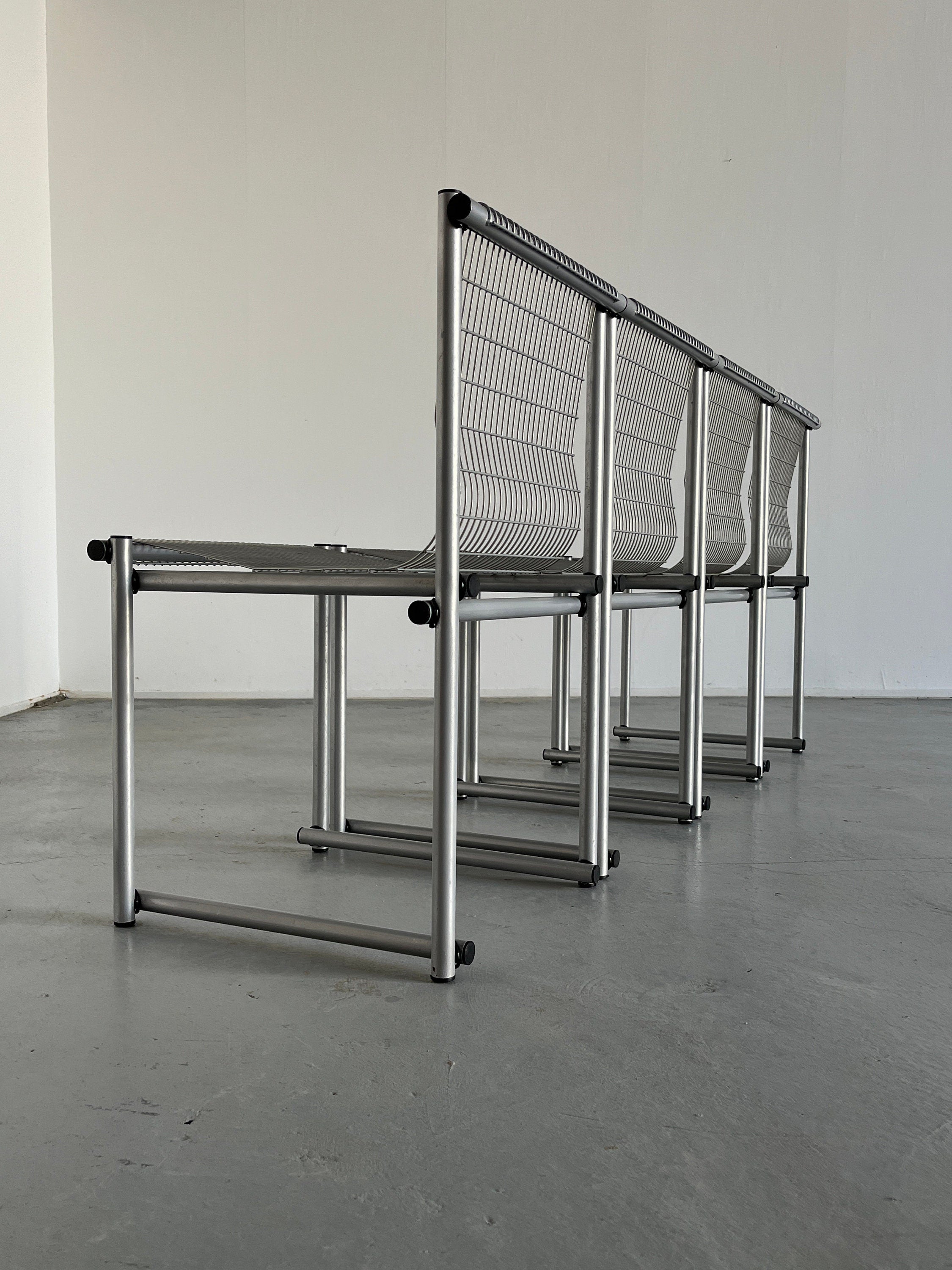 Constructivist Wire Chairs, 1980s Italy