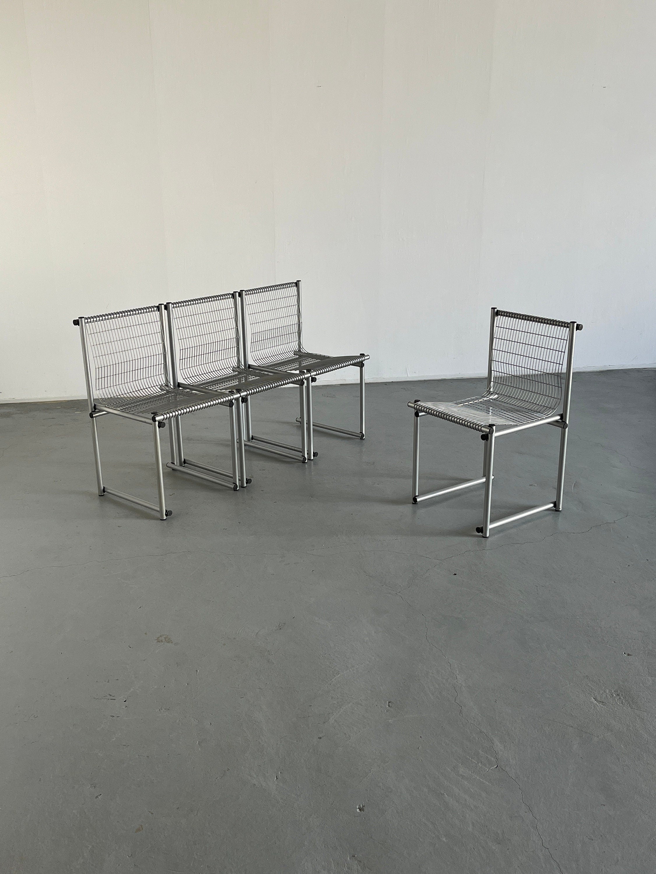 Constructivist Wire Chairs, 1980s Italy