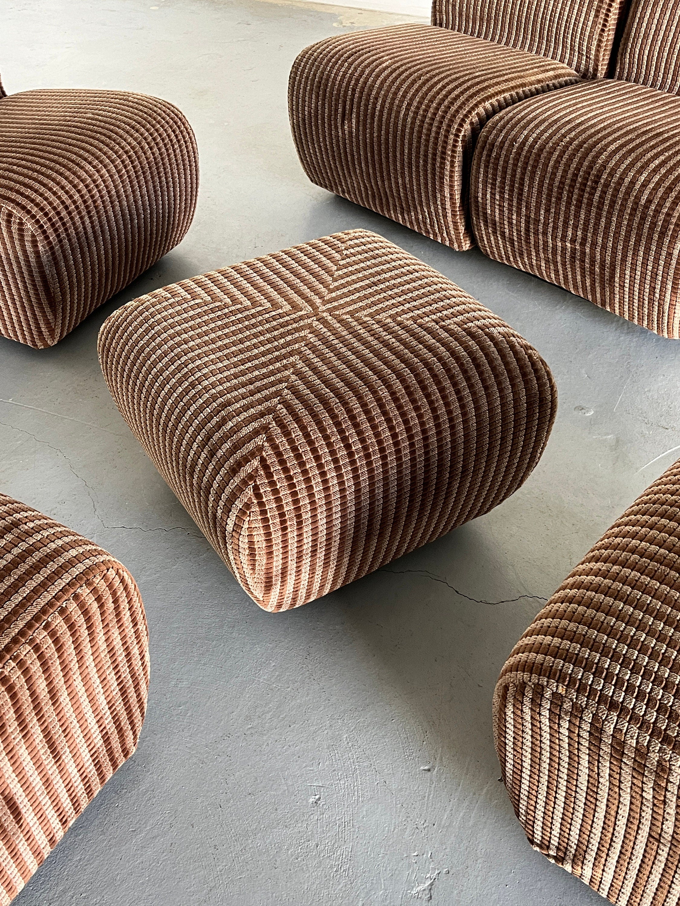 Italian Modular Sofa, 1970s Space Age Set of 6