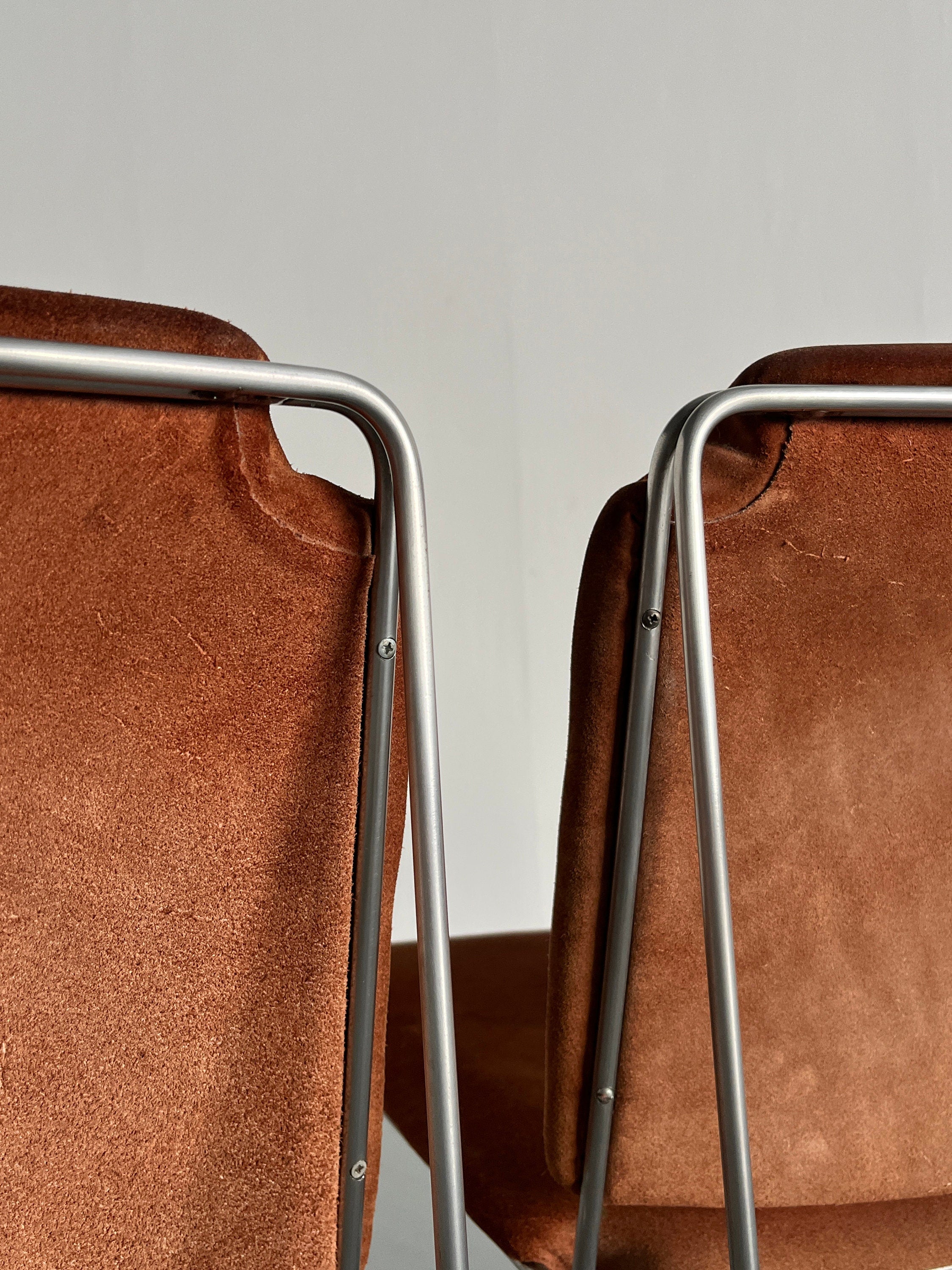 Italian Space Age Velvet Chairs, 1980s Italy