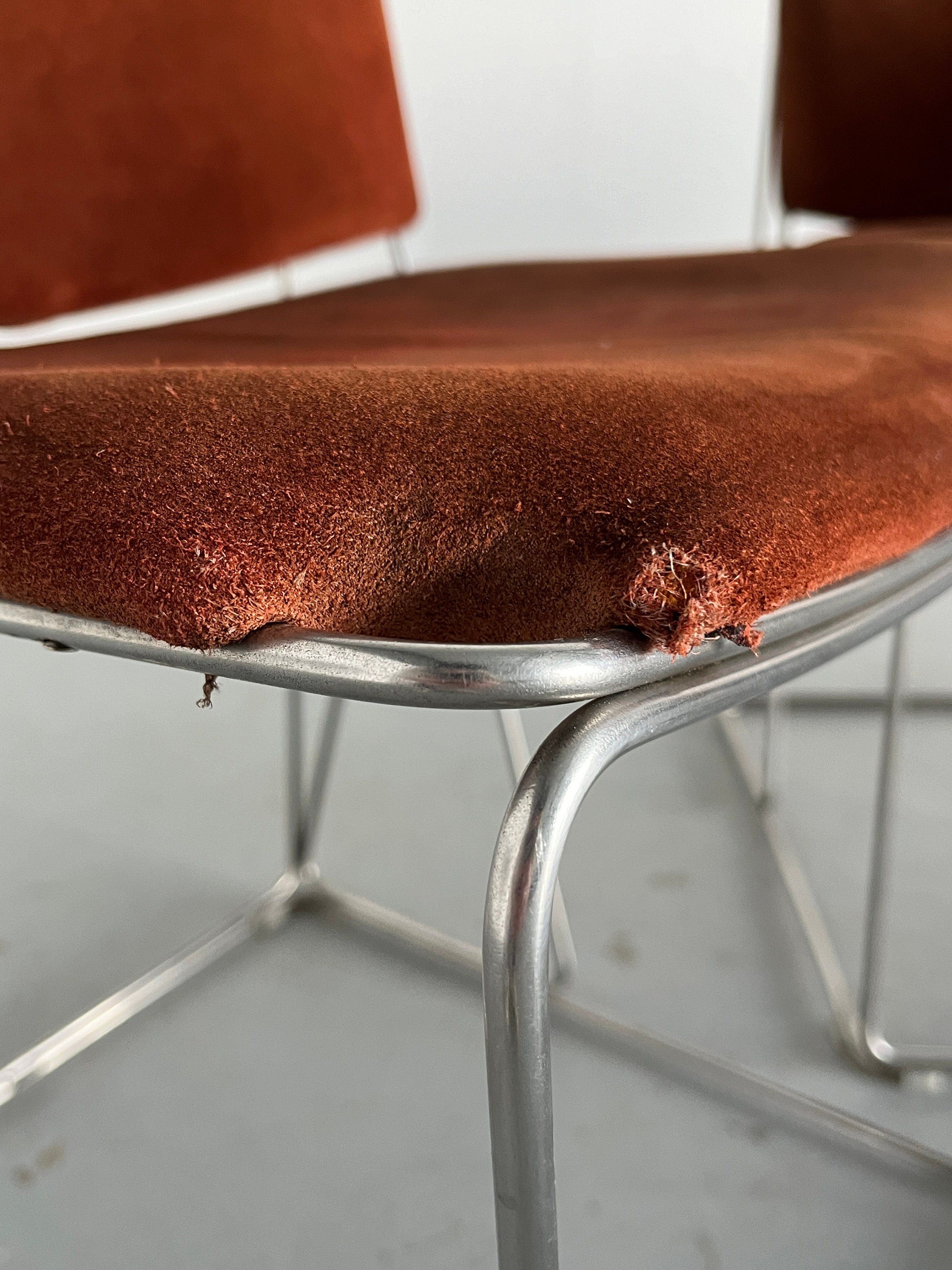 Italian Space Age Velvet Chairs, 1980s Italy
