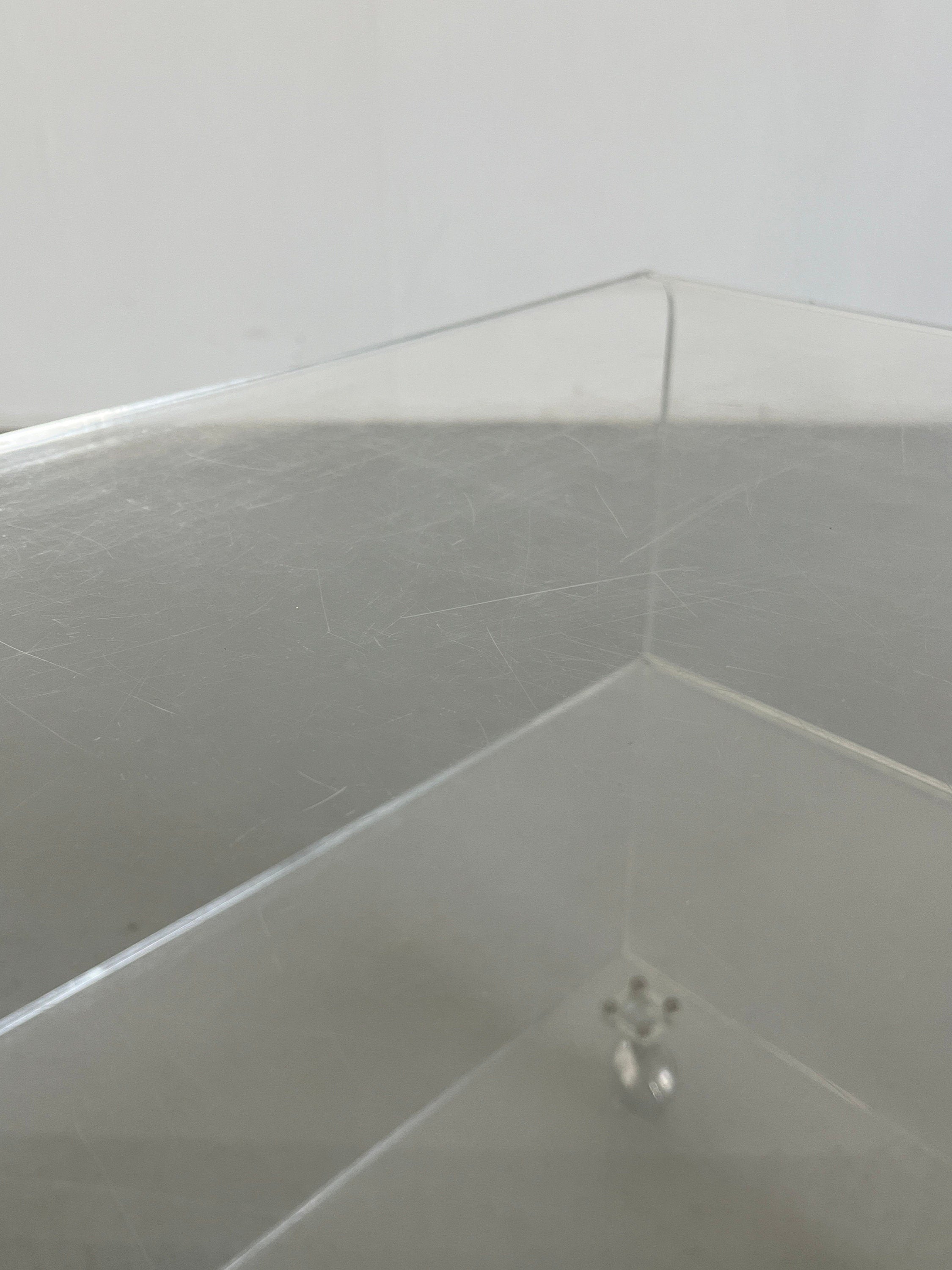Plexiglass Lucite Etagere Rolling Shelf, Italy 1980s
