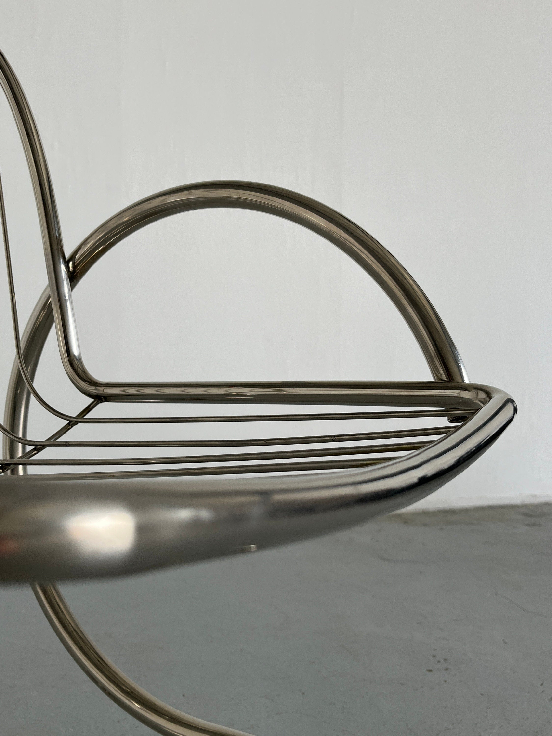 Tubular Steel Chair in Style of Gastone Rinaldi, 1980s Italy