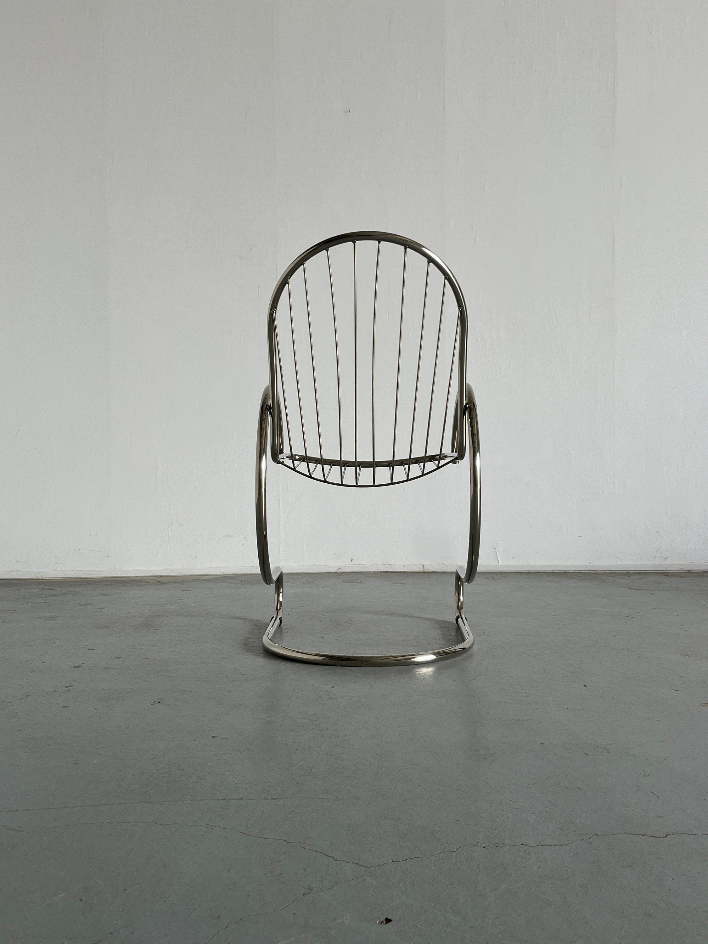 Tubular Steel Chair in Style of Gastone Rinaldi, 1980s Italy