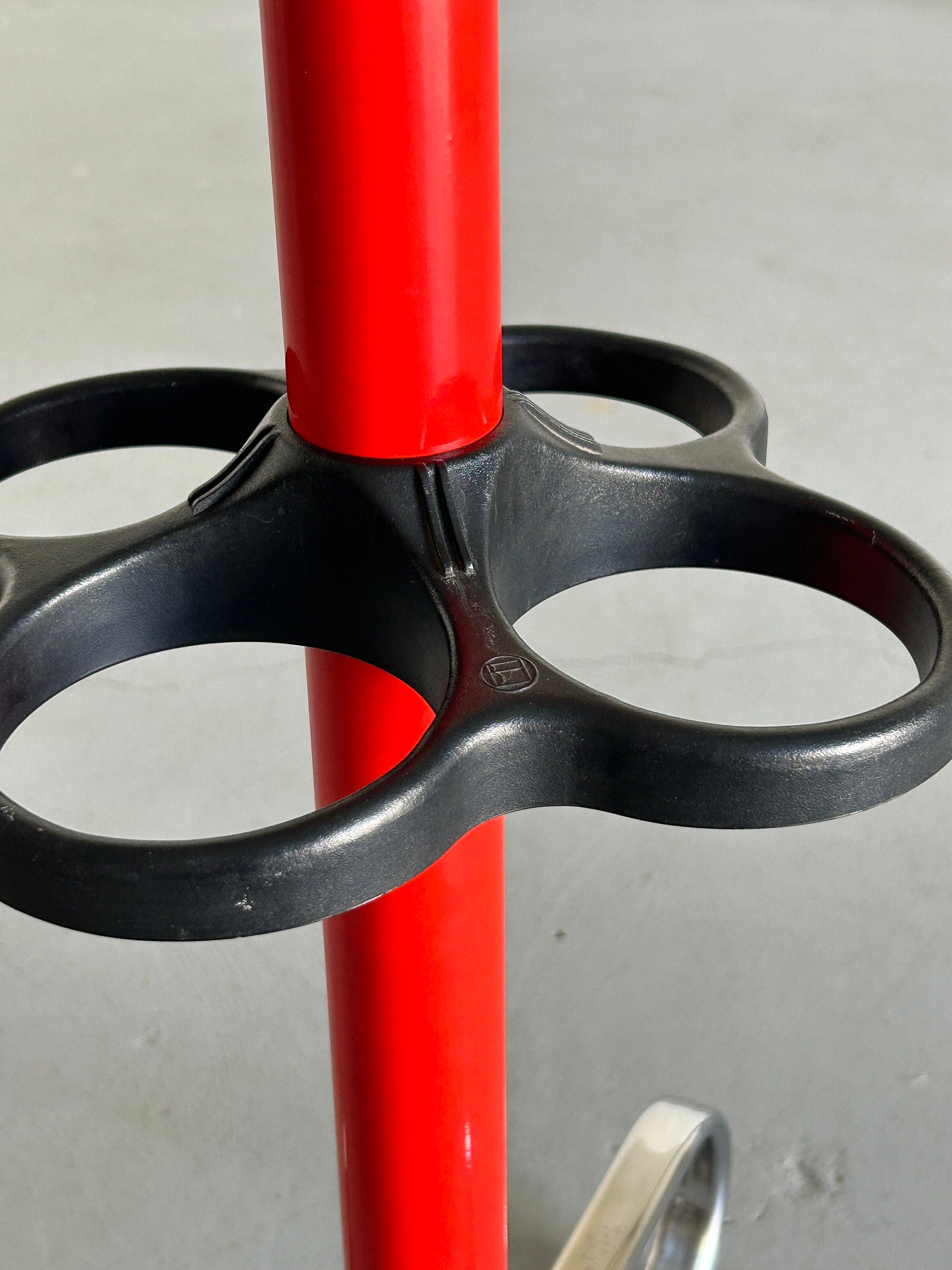 Vintage Italian Red Space Age Coat Rack, 1980s