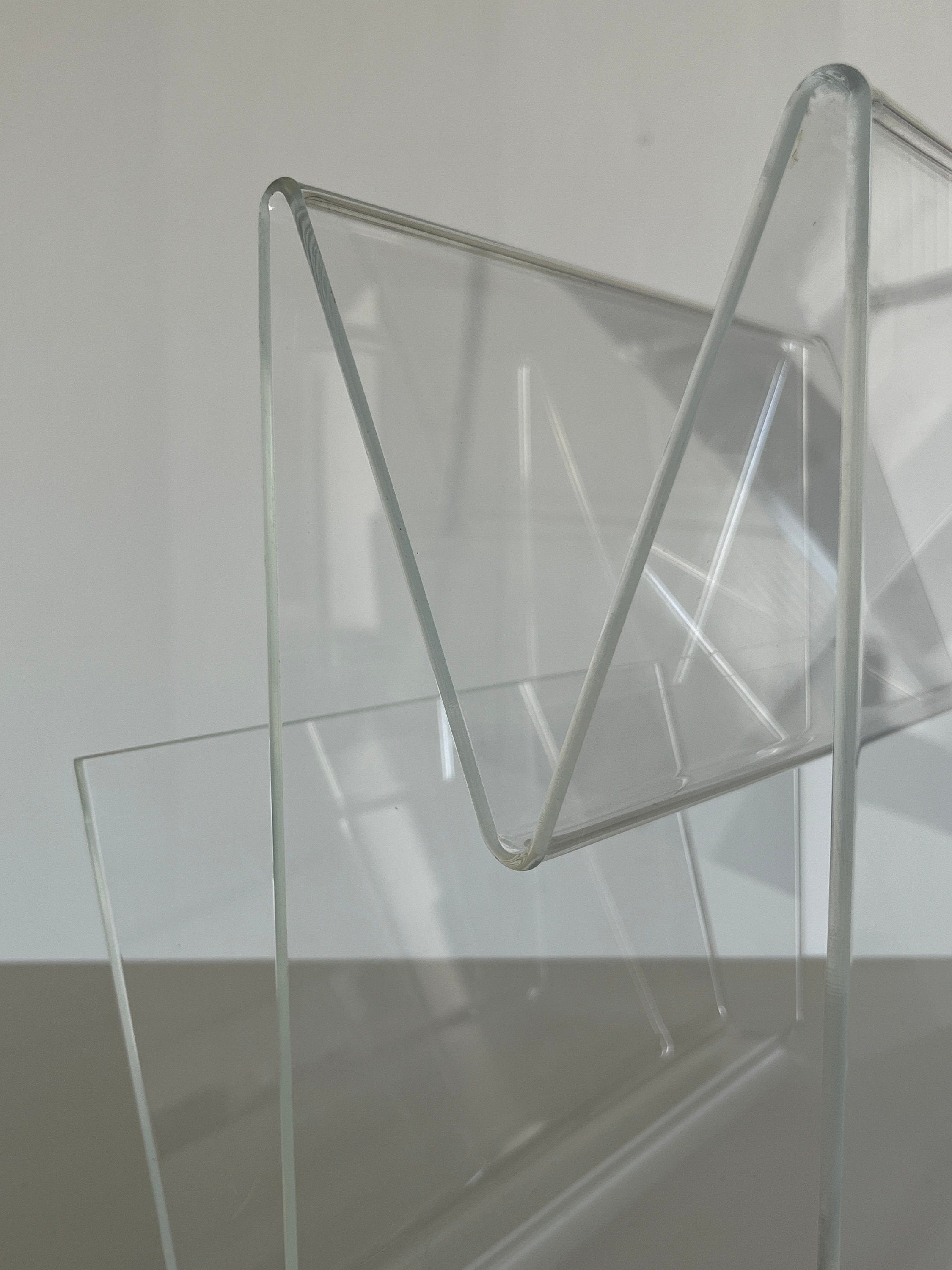 ZigZag Magazine Holders in Plexiglass, 1980s Italy