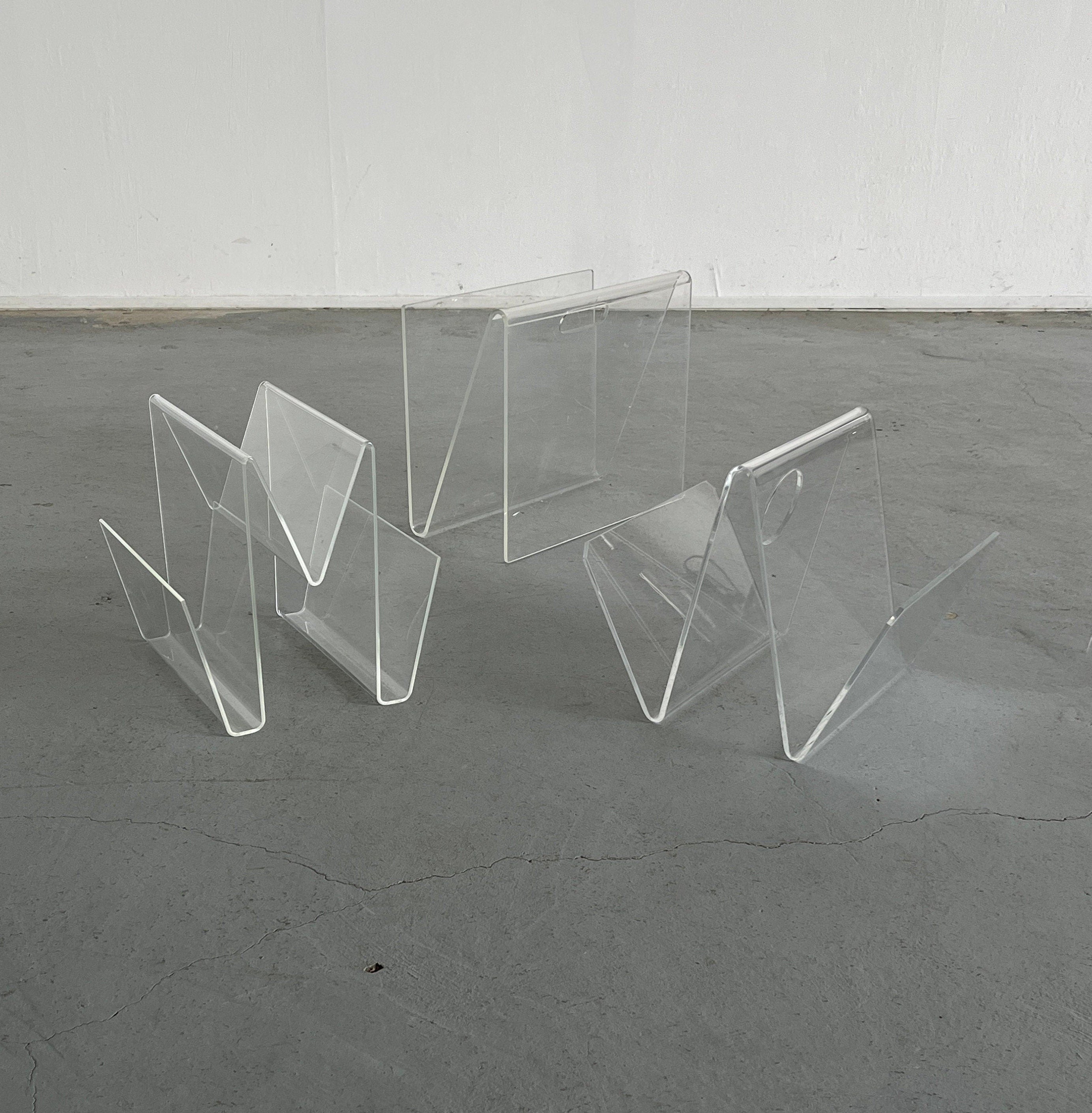 ZigZag Magazine Holders in Plexiglass, 1980s Italy