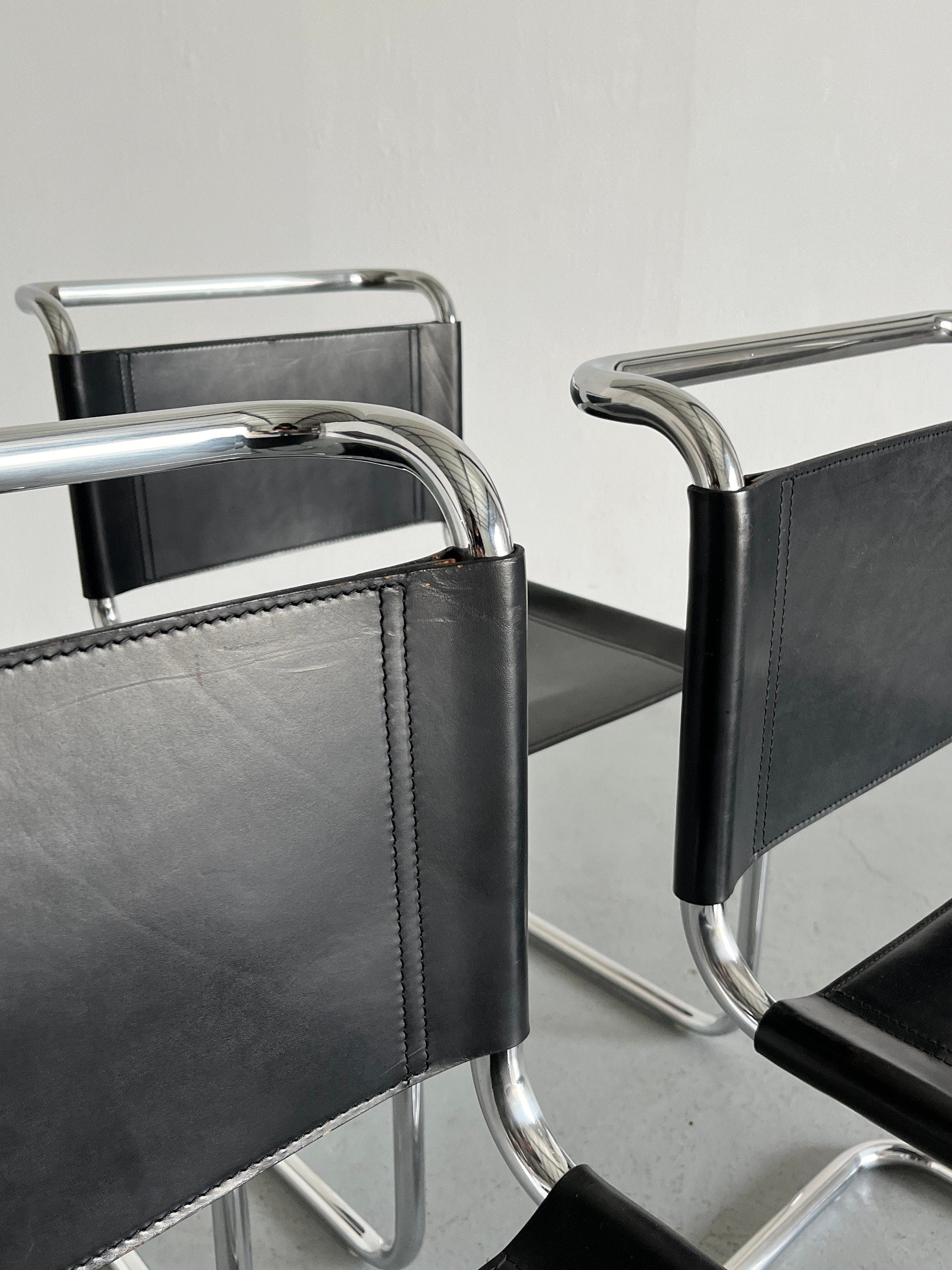 Mart Stam S33 Chairs in Leather, 1970s