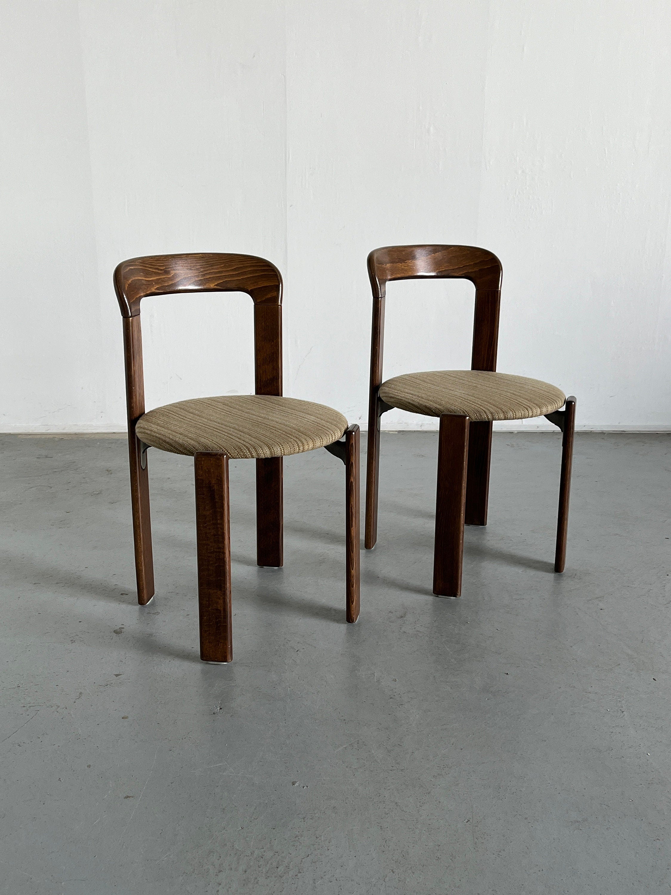 Pair of Bruno Rey Stackable Mid-Century Modern Dining Chairs for Kusch & Co, 1990s Germany