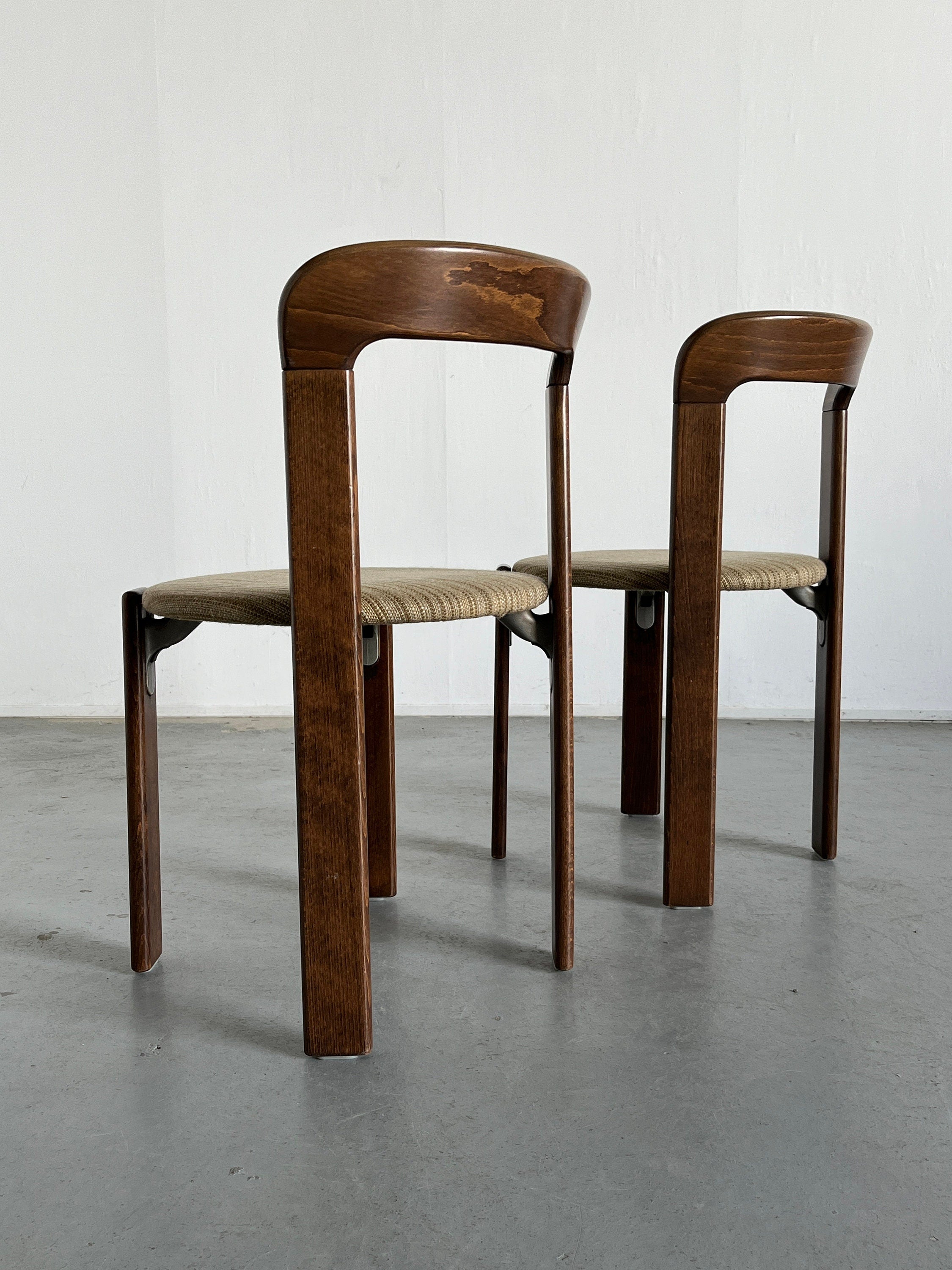 Pair of Bruno Rey Stackable Mid-Century Modern Dining Chairs for Kusch & Co, 1990s Germany