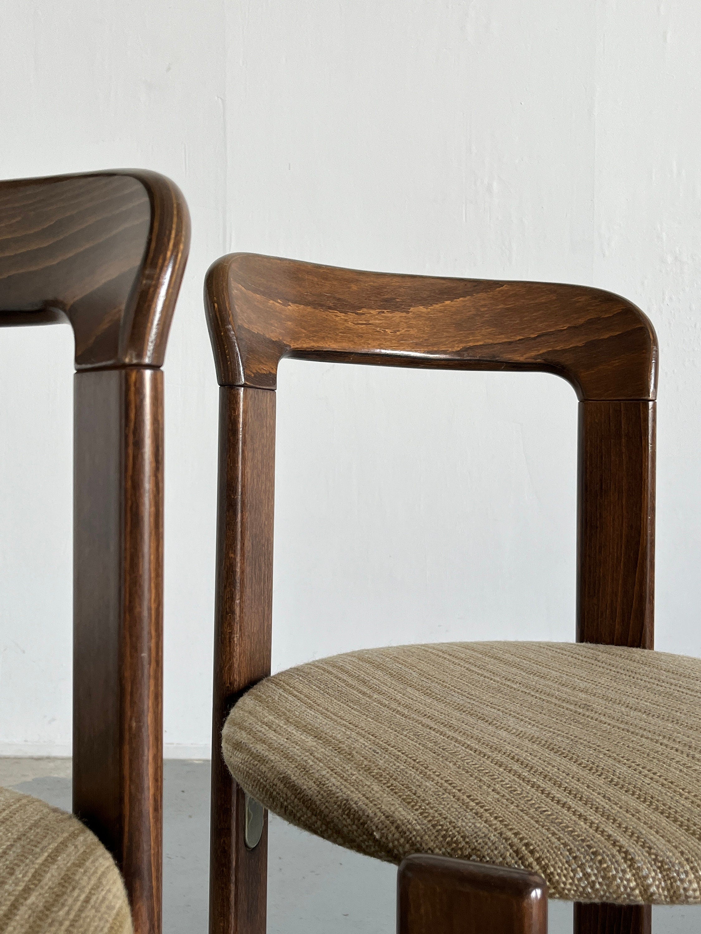 Pair of Bruno Rey Stackable Mid-Century Modern Dining Chairs for Kusch & Co, 1990s Germany