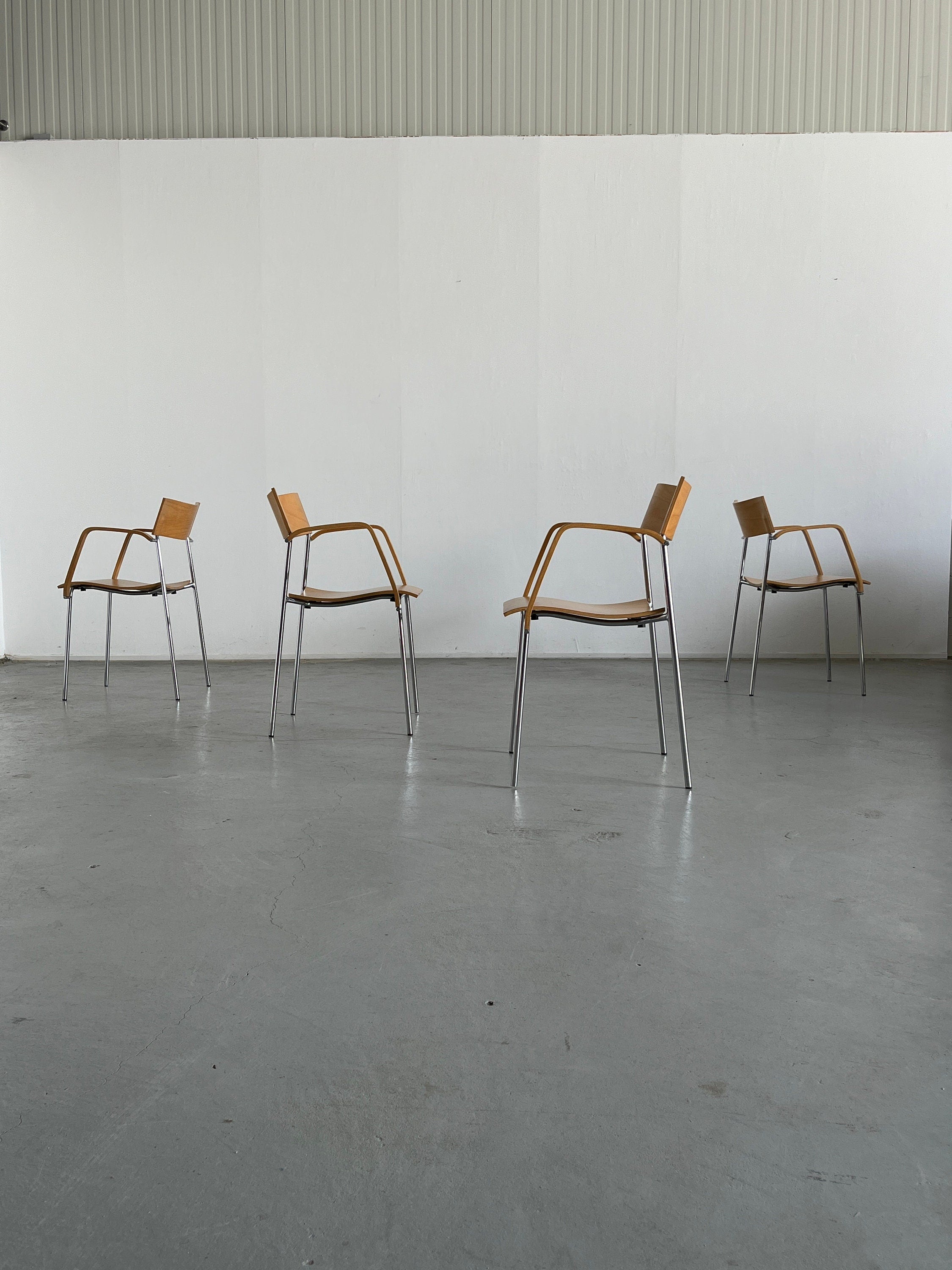 Set of 4 Postmodern "Campus" Chairs by Lammhults, Sweden