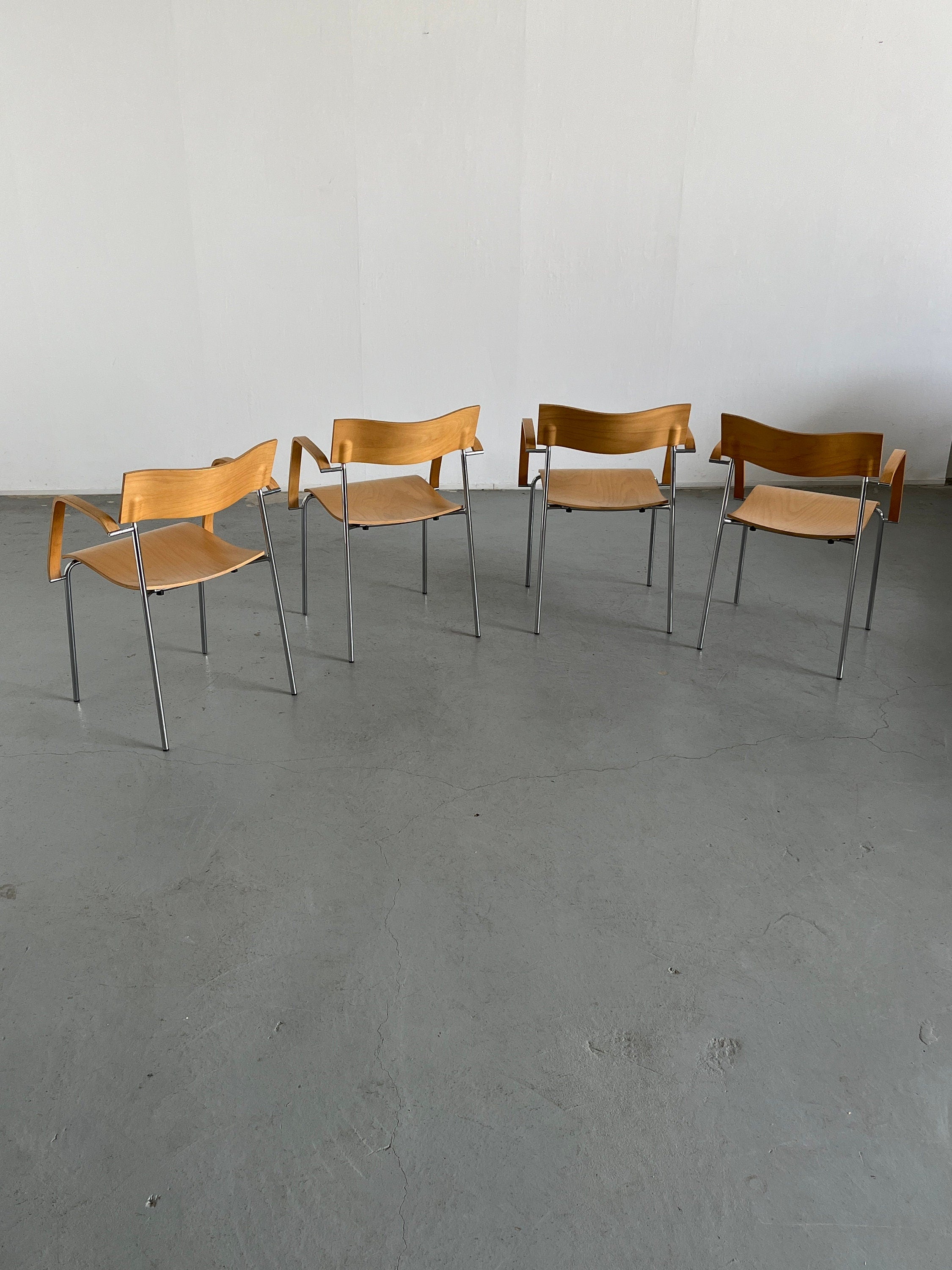 Set of 4 Postmodern "Campus" Chairs by Lammhults, Sweden
