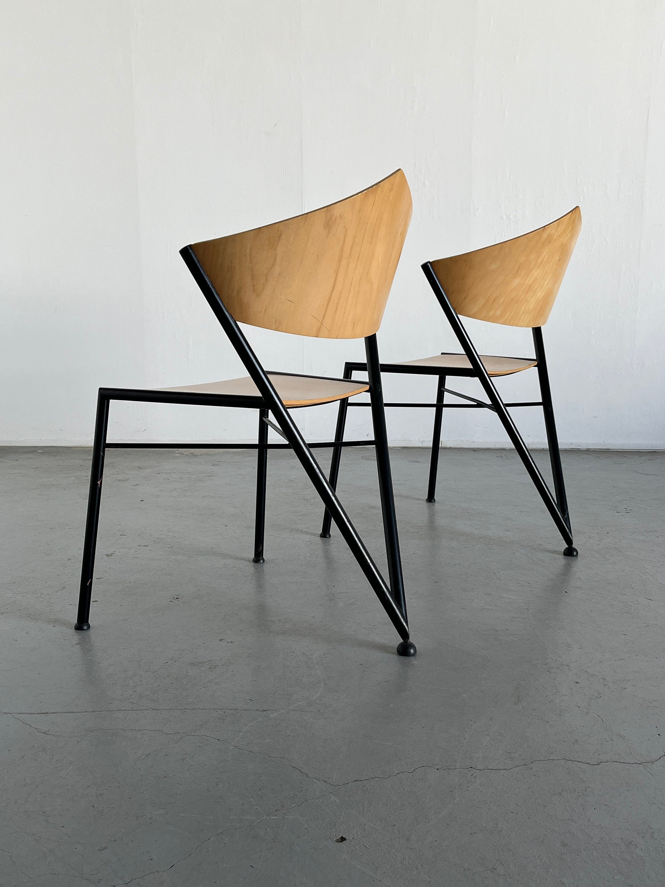 Pair of Postmodern Geometrical Design, 1980s Italy