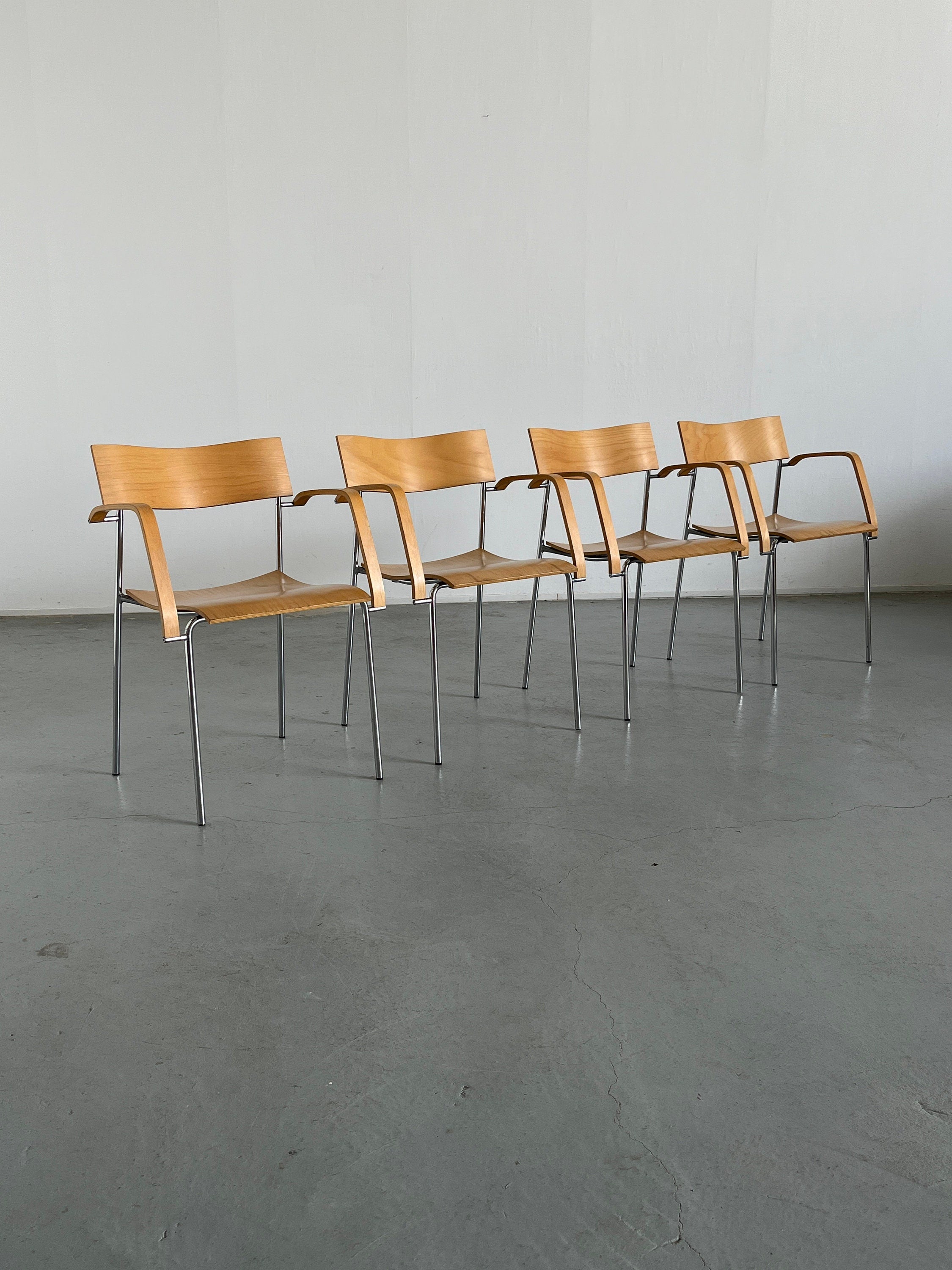 Set of 4 Postmodern "Campus" Chairs by Lammhults, Sweden
