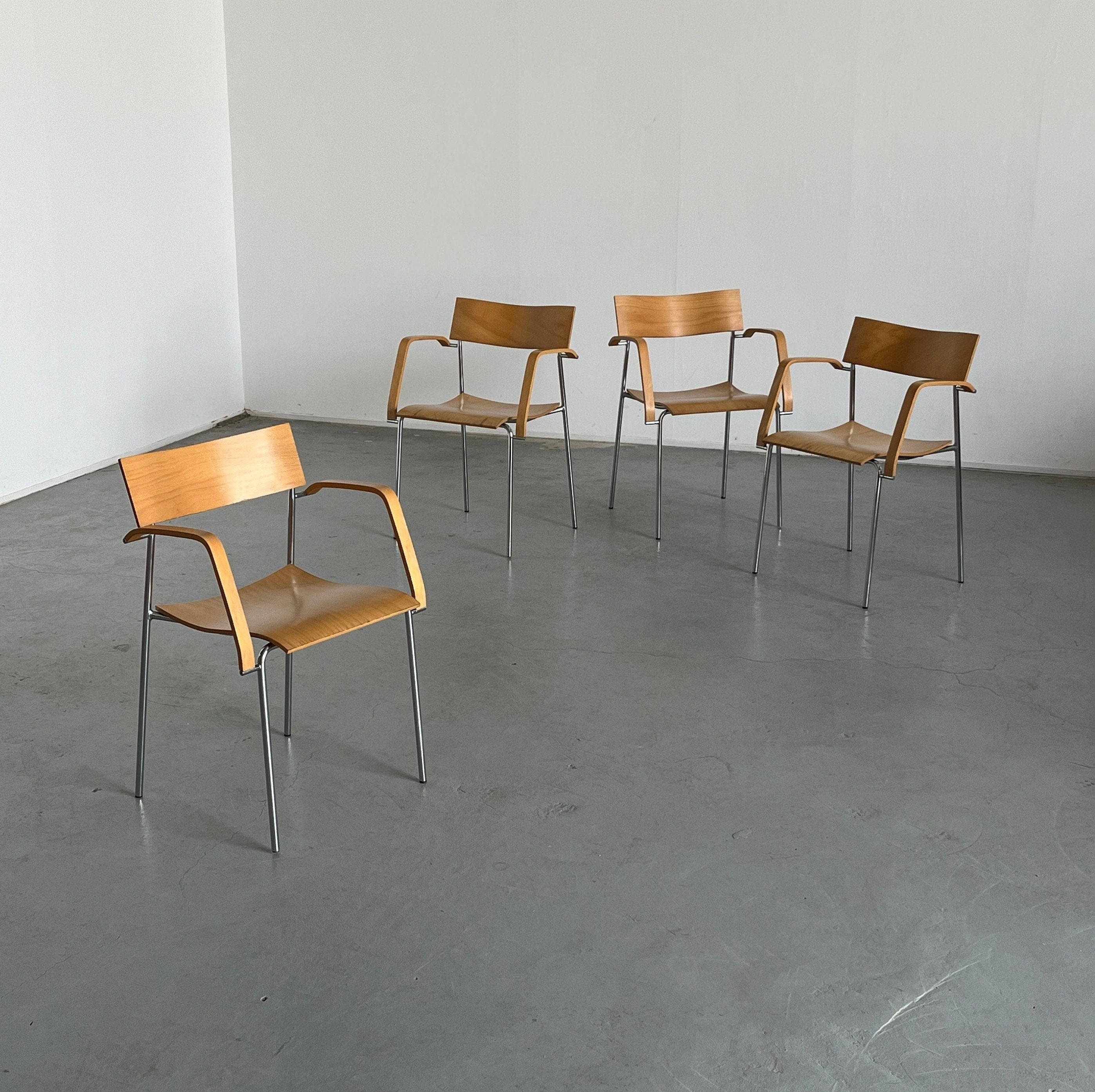 Set of 4 Postmodern "Campus" Chairs by Lammhults, Sweden
