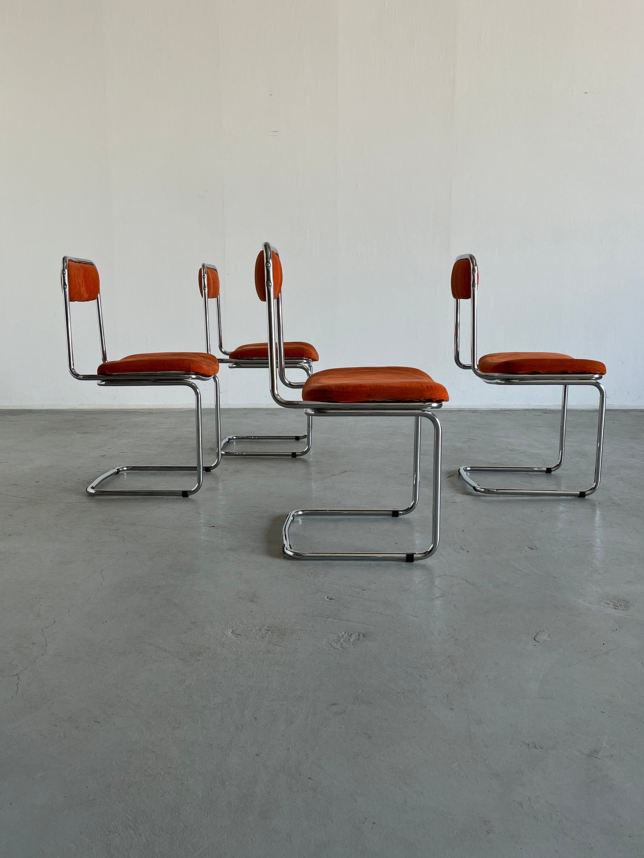 Set of 4 Italian Dining Chairs, 1970s