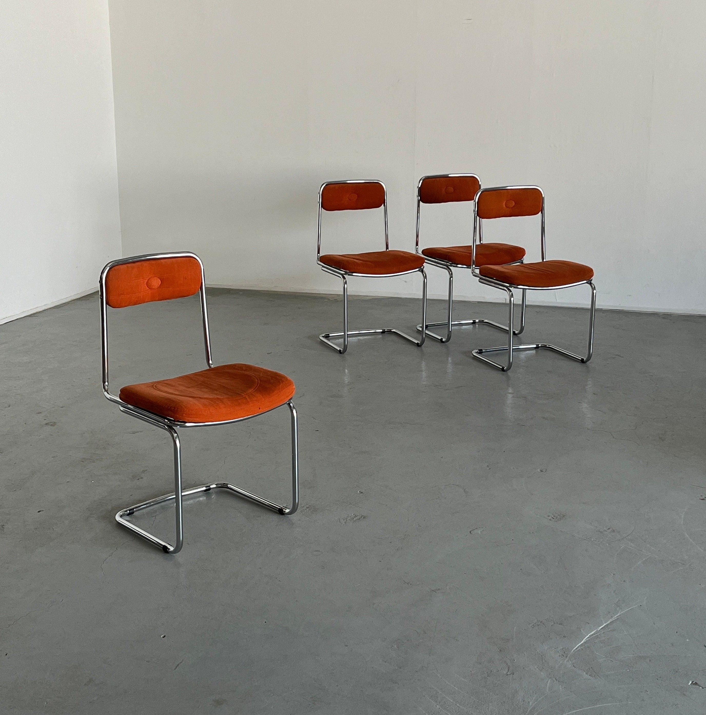 Set of 4 Italian Dining Chairs, 1970s