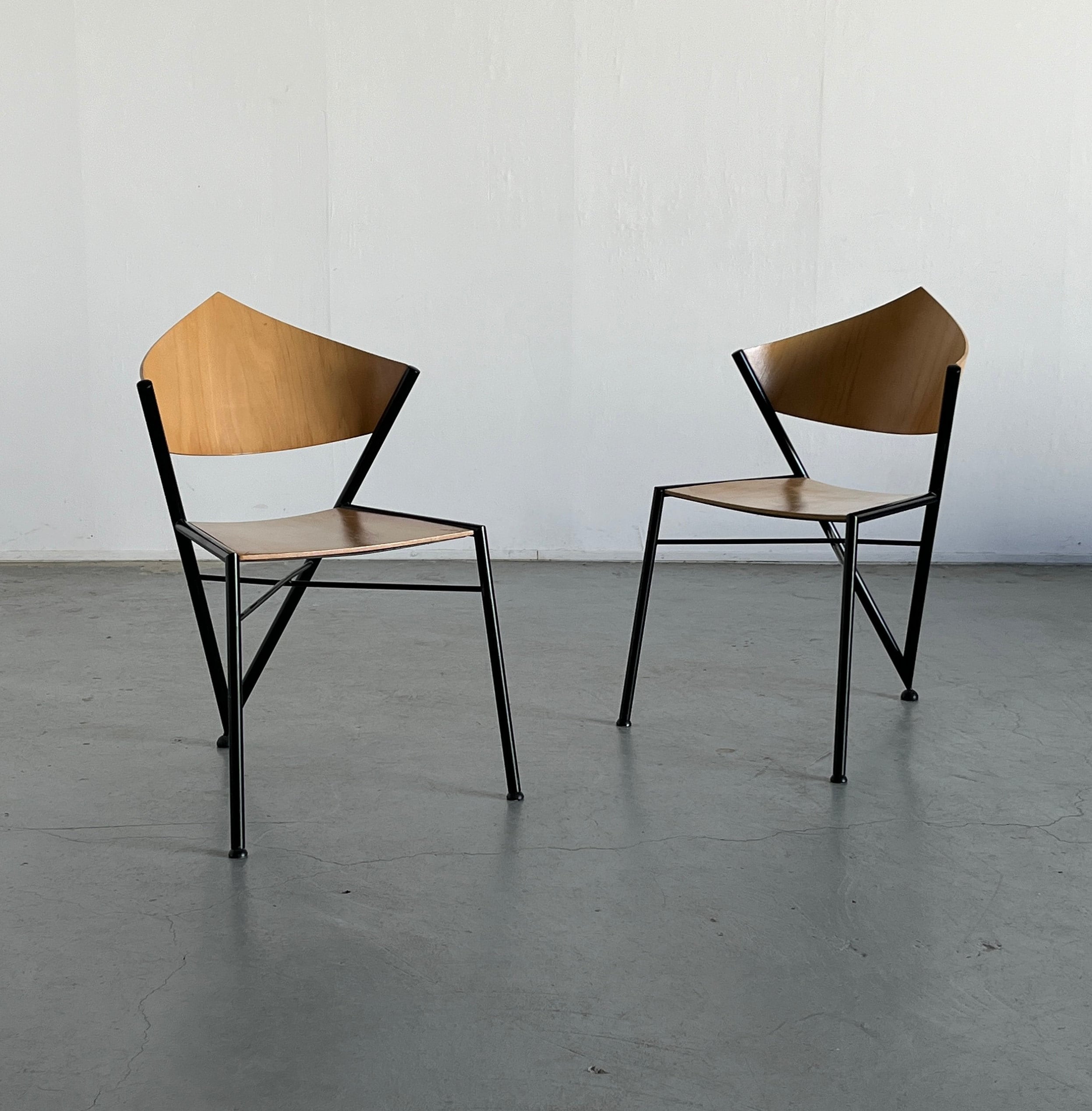 Pair of Postmodern Geometrical Design, 1980s Italy