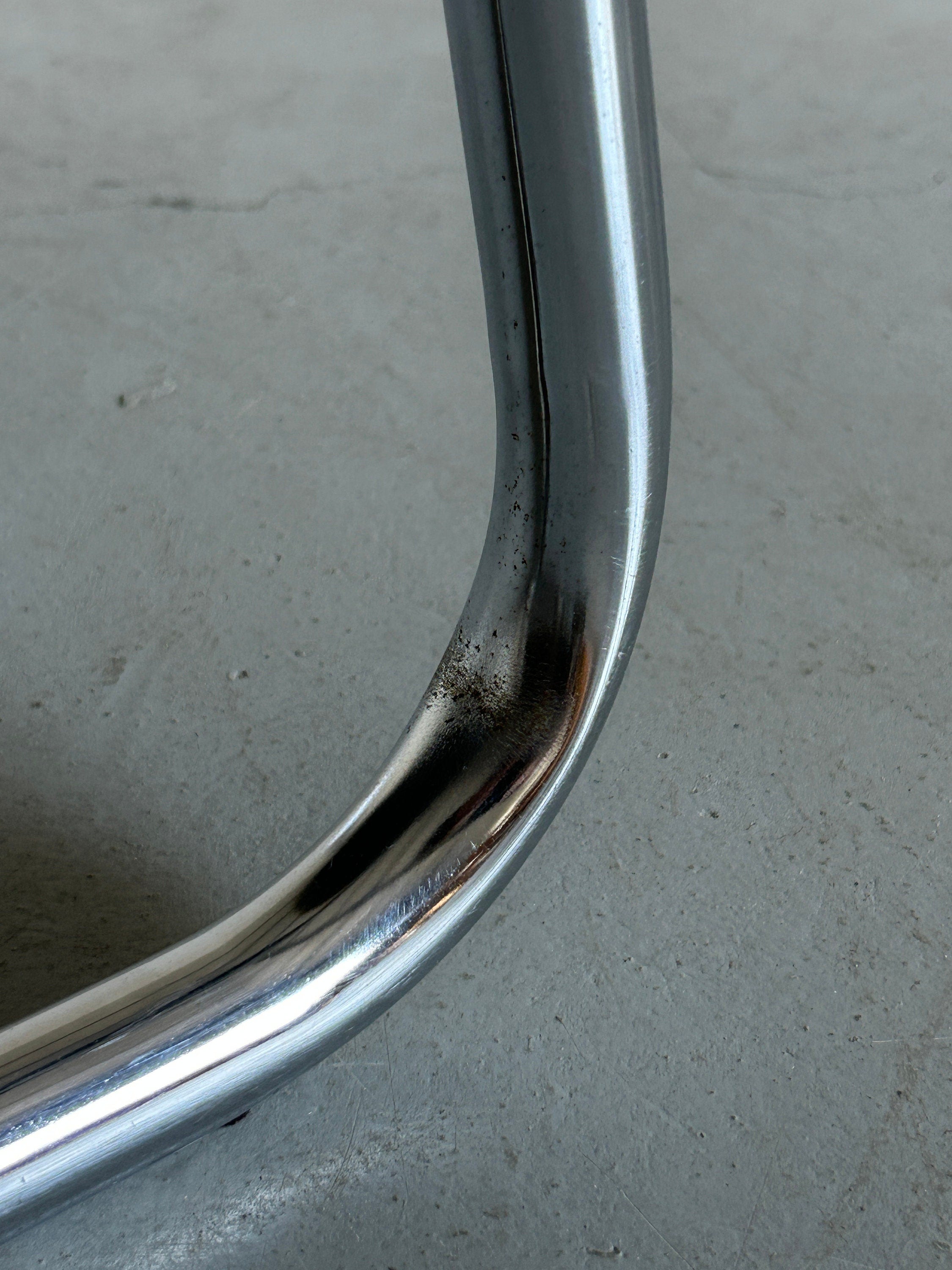 Italian Space Age Chromed Tubular Steel Cantilever Chair, 1980s Italy