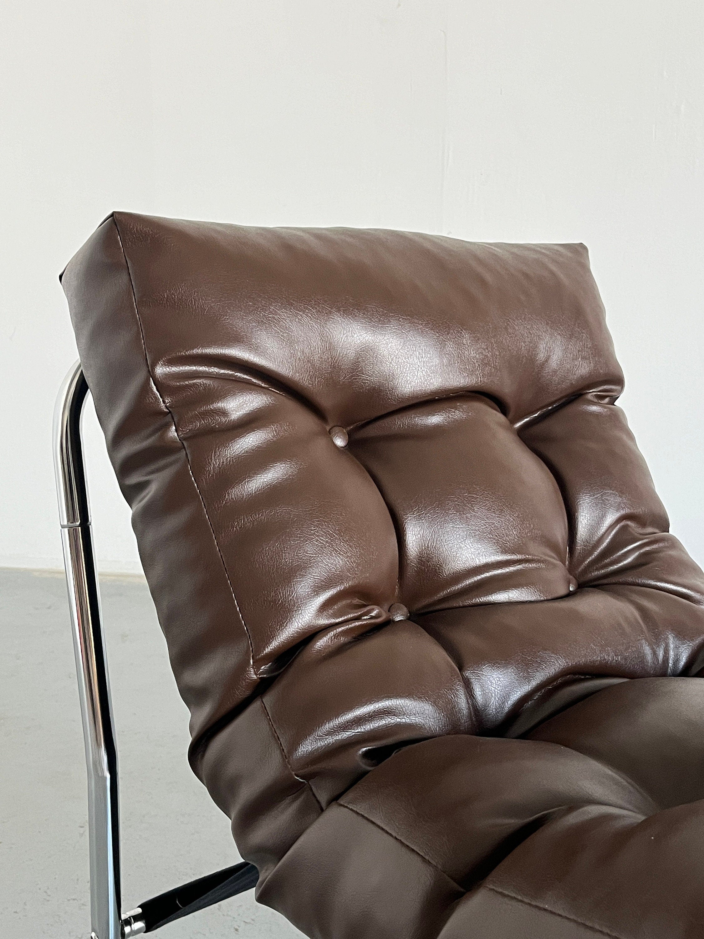 "Pixi" Lounge Chair by Gillis Lundgren for IKEA, in Dark Brown Leather, 1976