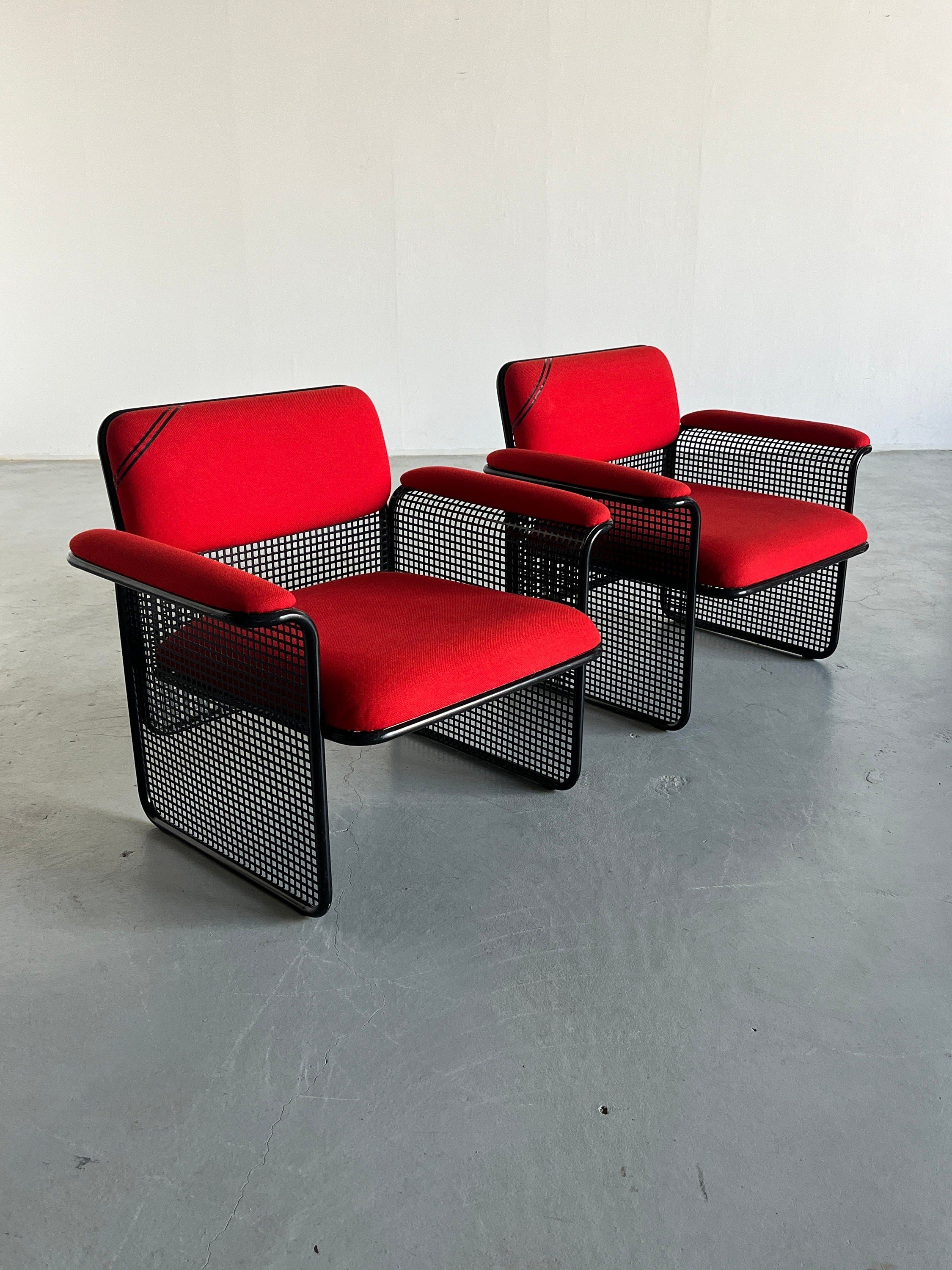 Postmodern Wire Armchairs by Talin Padova, 1970s