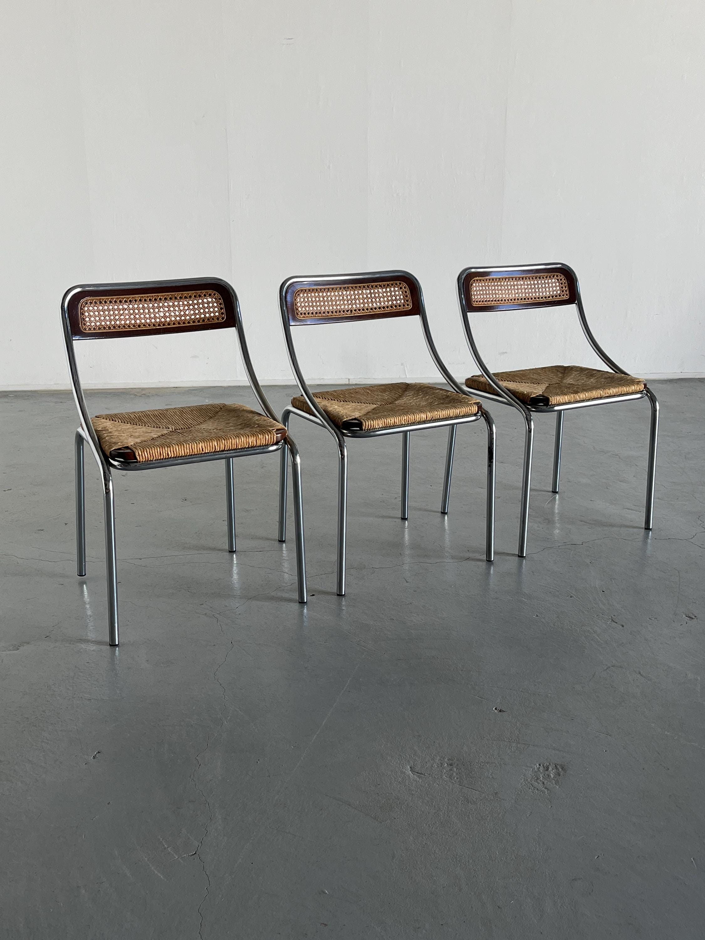 Italian Mid-Century Modern Dining Chairs, Italy 1970s