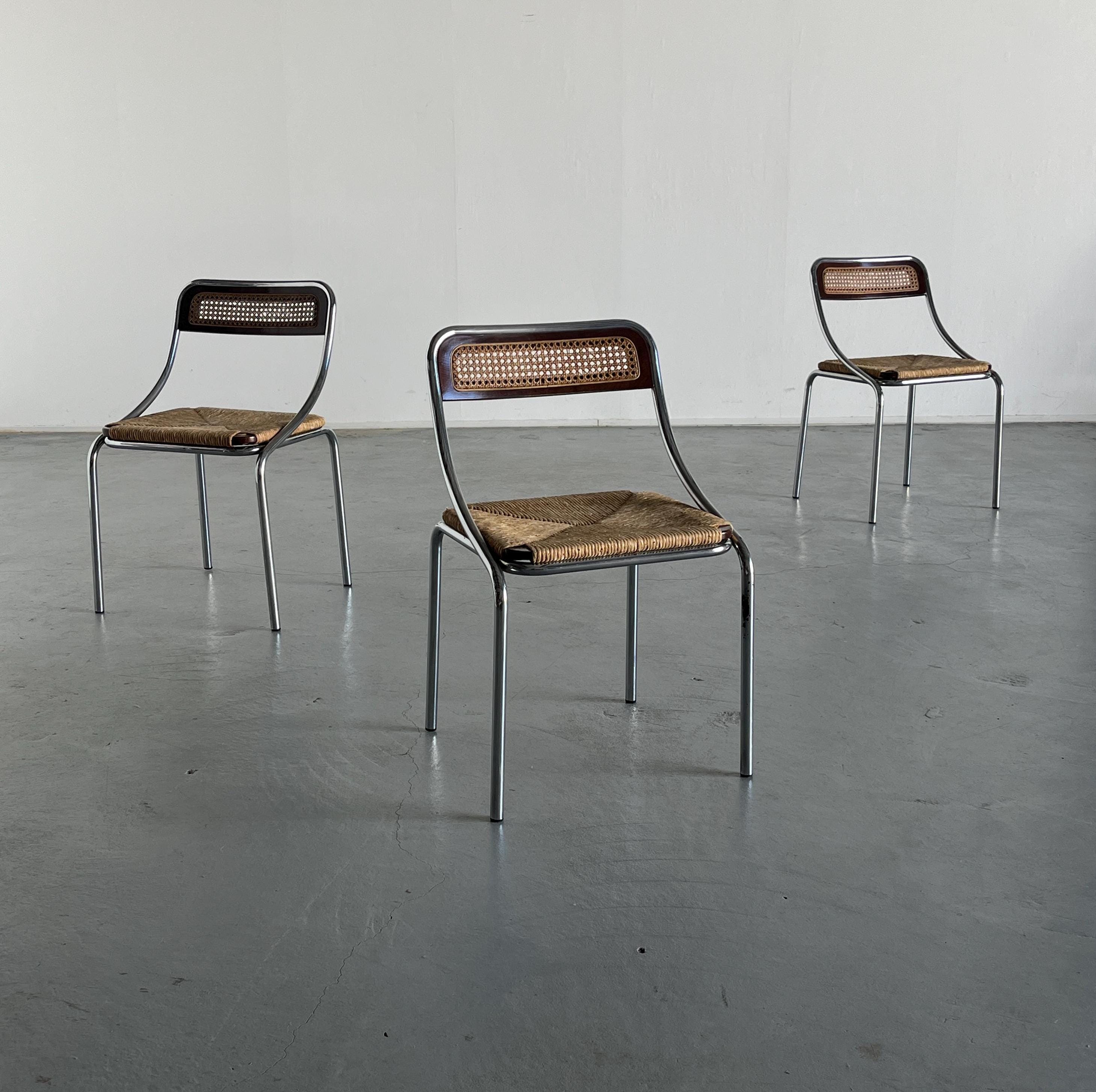 Italian Mid-Century Modern Dining Chairs, Italy 1970s
