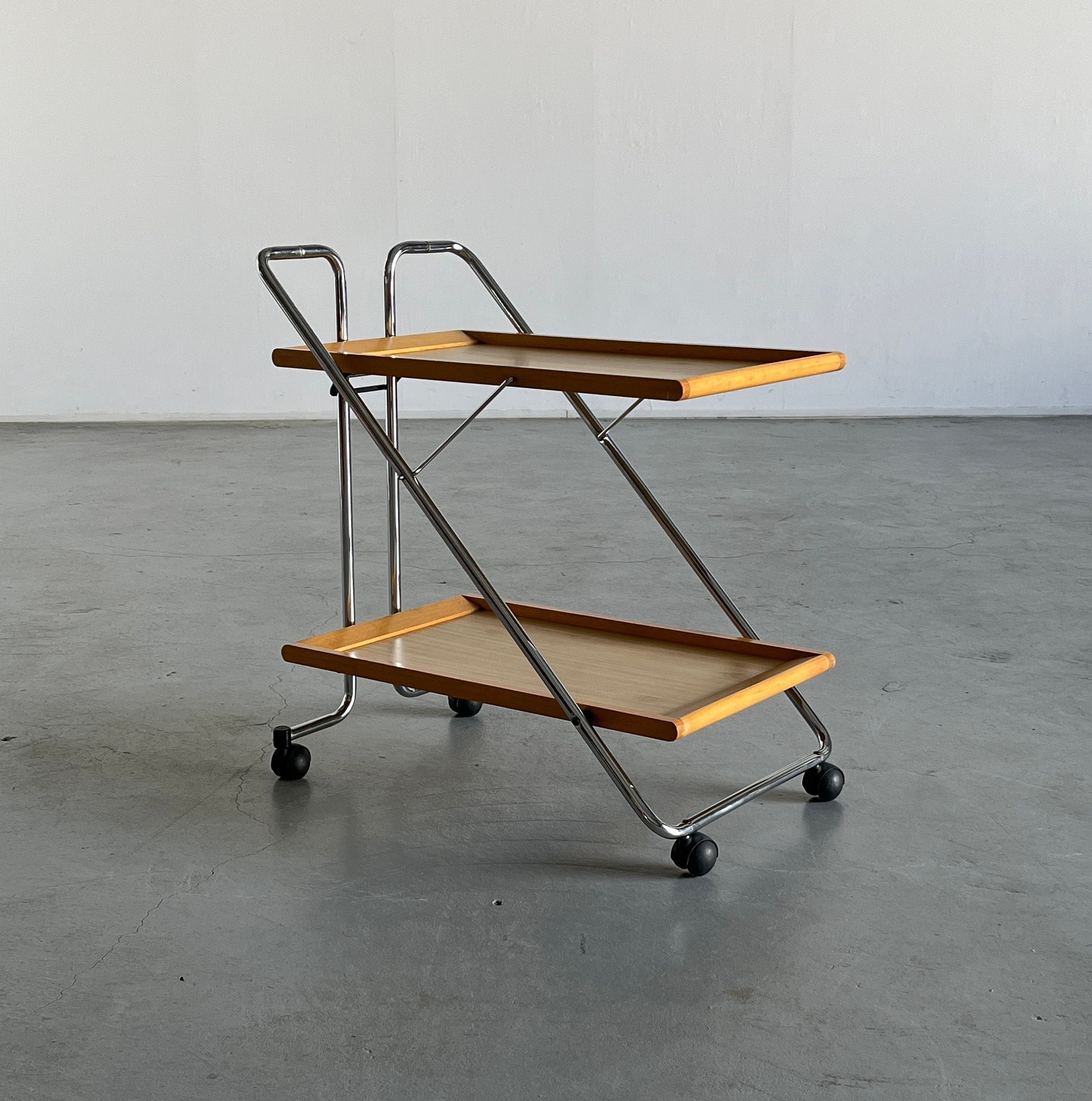 Folding Bar Cart Table, Italy 1980s