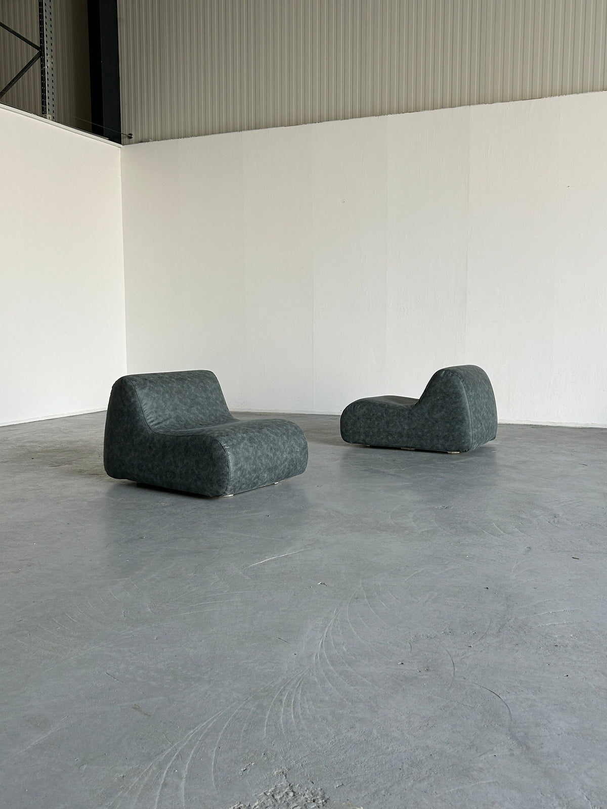 Pair of Foam Lounge Chairs or Club Chairs, 1970s
