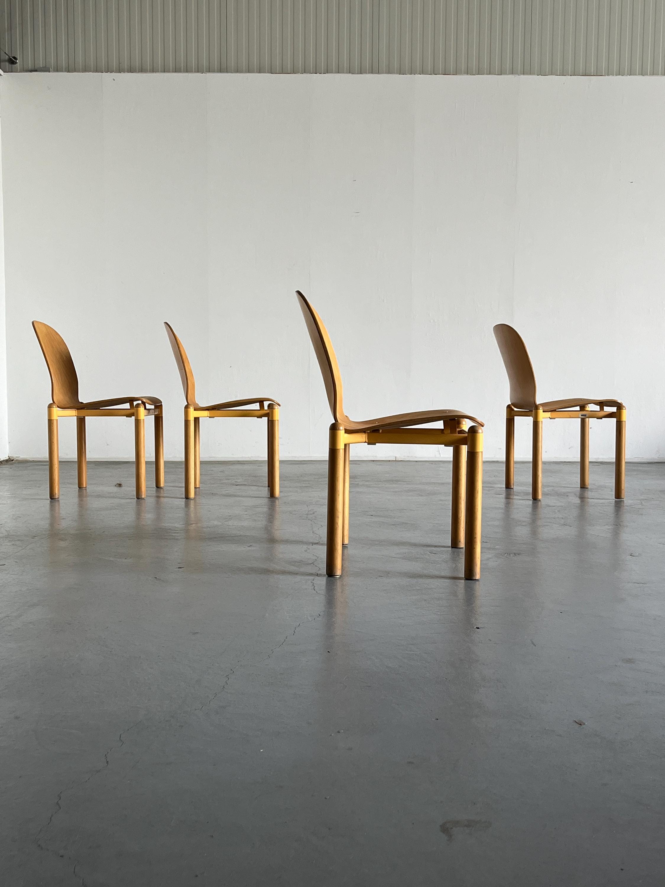 Vintage Mid-Century Modern Stackable Bentwood and Metal Dining Chair by Braun Lockenhaus, 1990s Austria