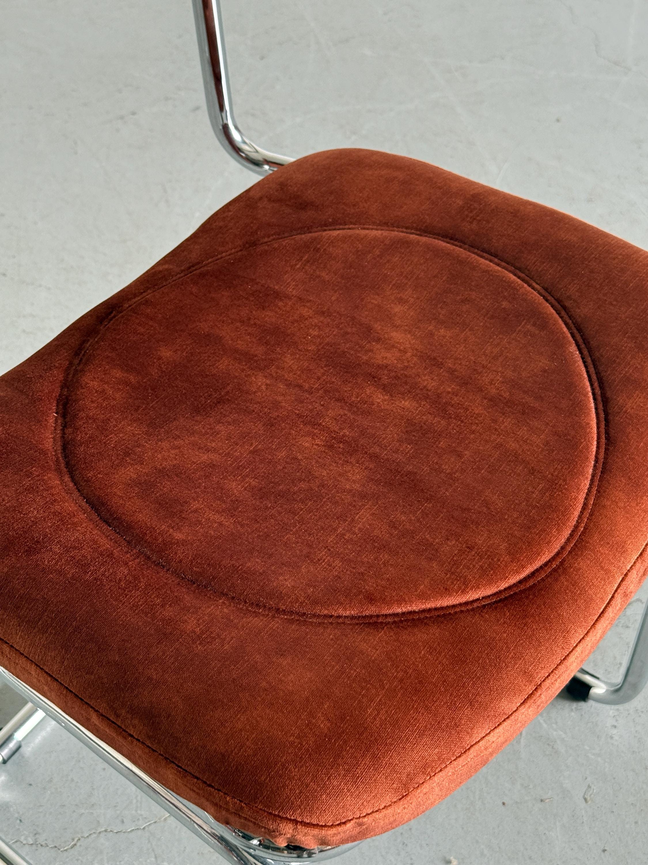 Pair of Italian Velvet Dining Chairs, 1970s Italy