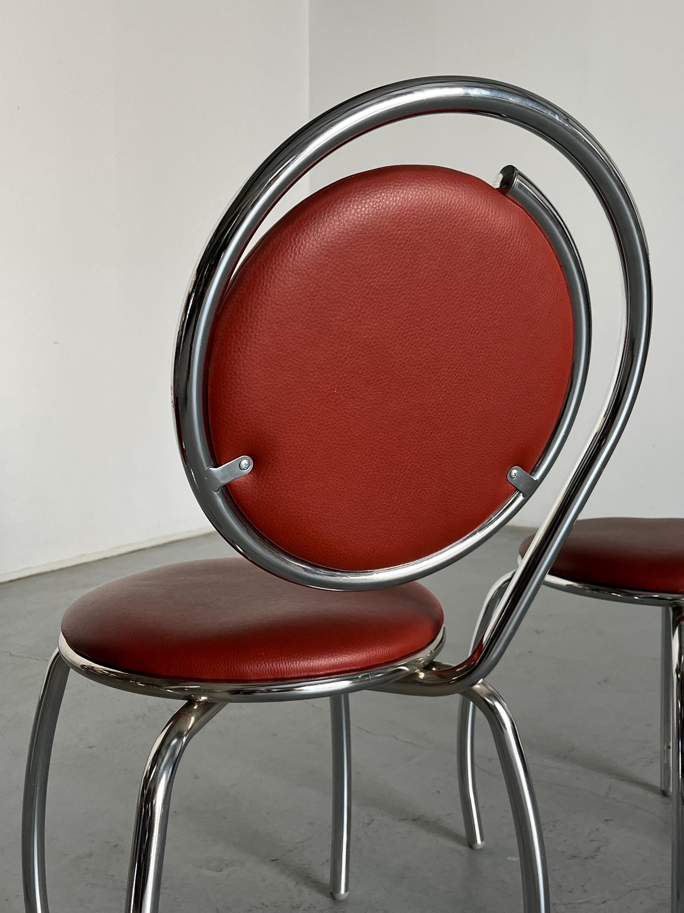 Sculptural Postmodern Curved Spiral Dining Chairs, 1980s