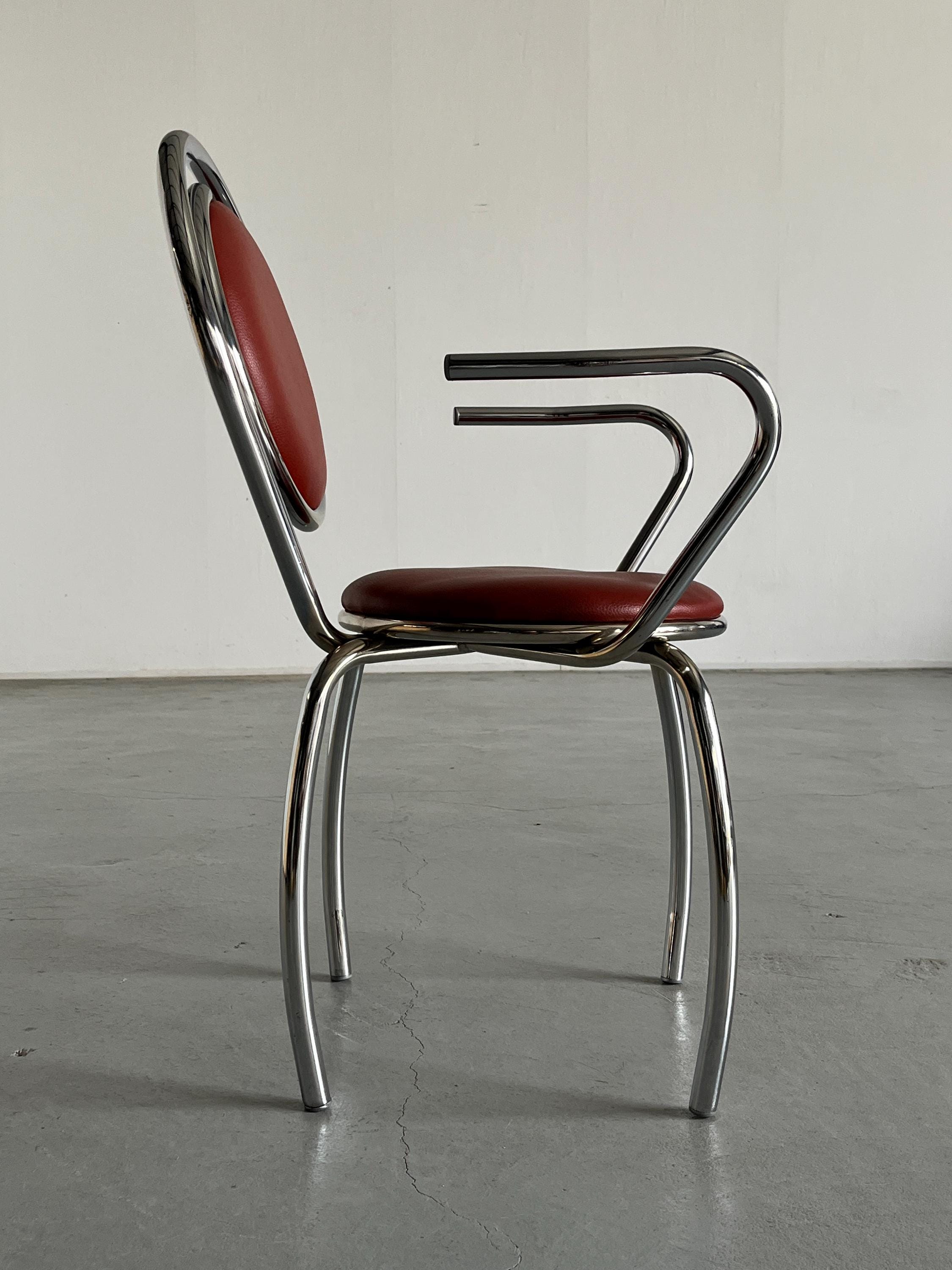 Sculptural Postmodern Curved Spiral Dining Chair, 1980s Italy