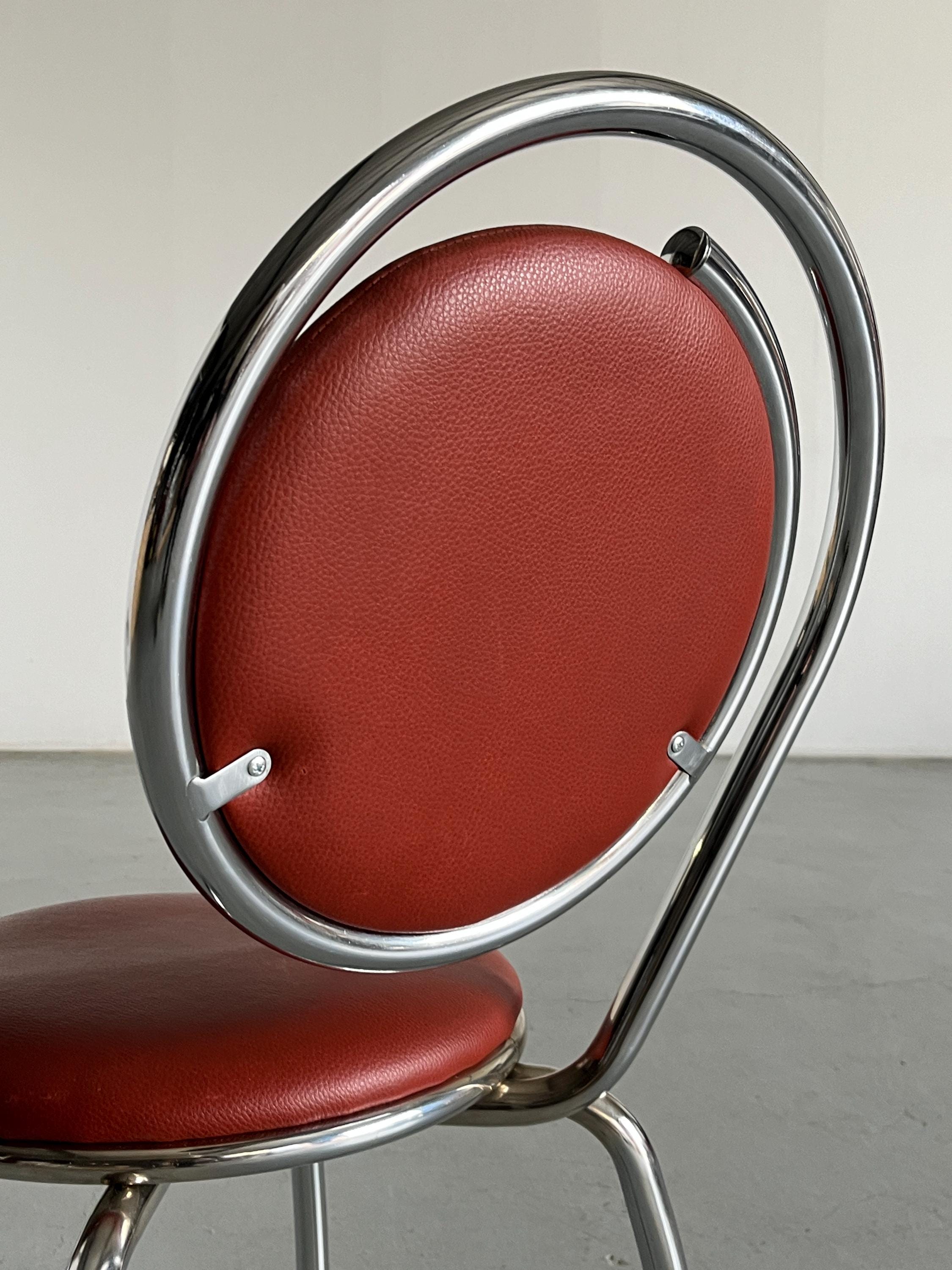 Sculptural Postmodern Curved Spiral Dining Chair, 1980s Italy