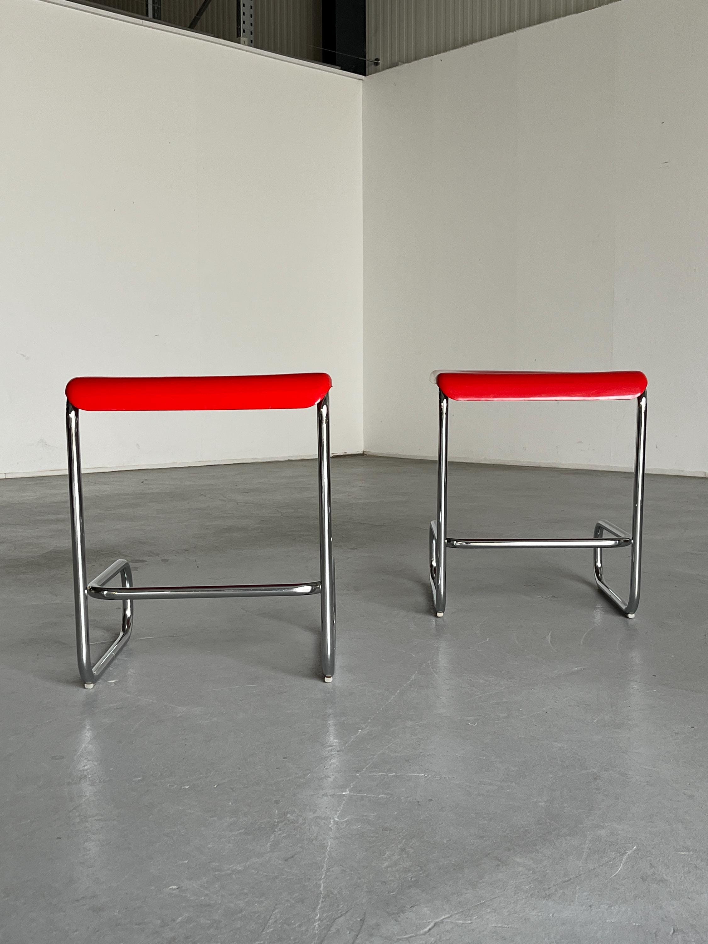 Pair of Modernist Cantilever Stools by Arclinea