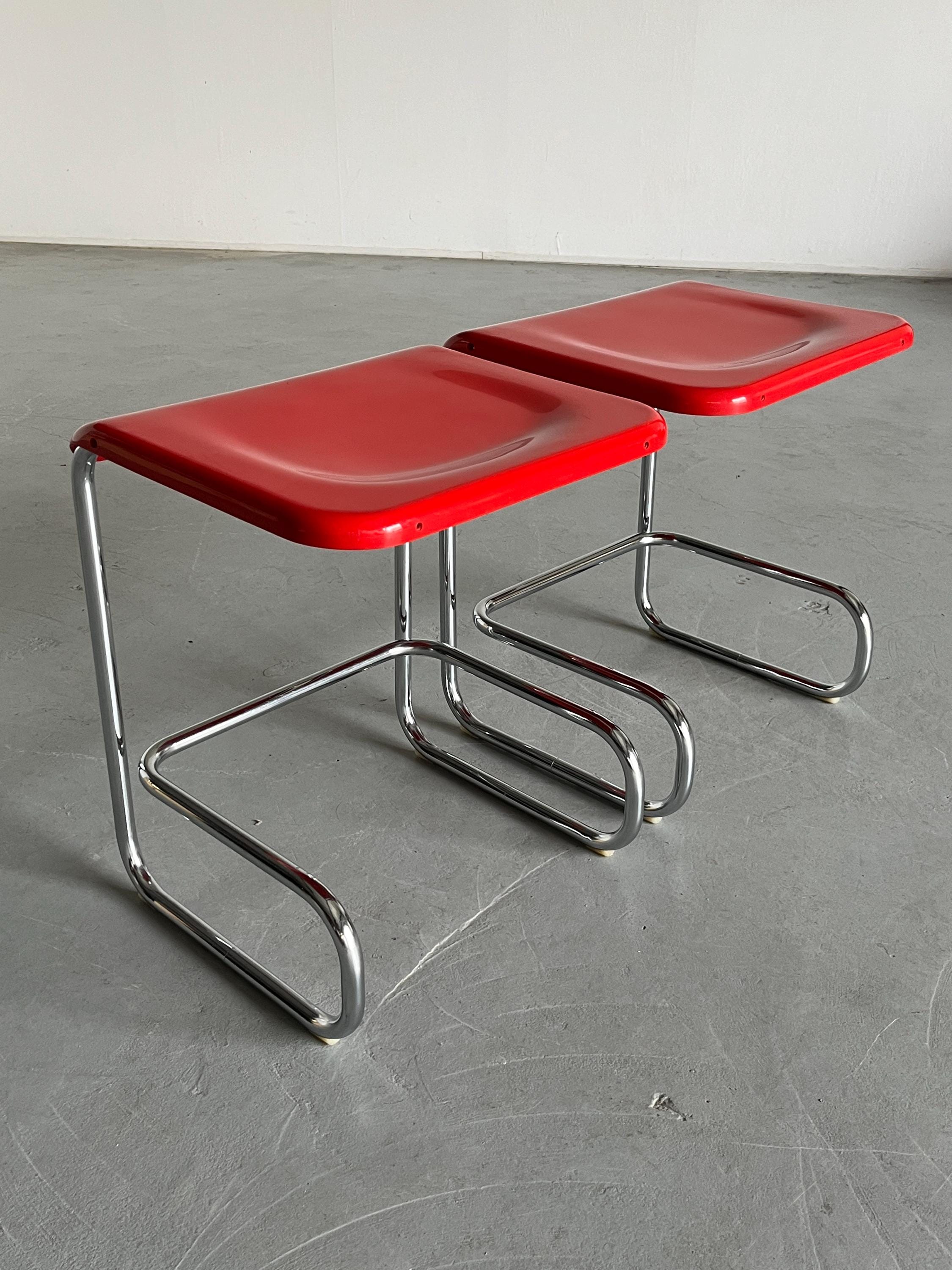Pair of Modernist Cantilever Stools by Arclinea