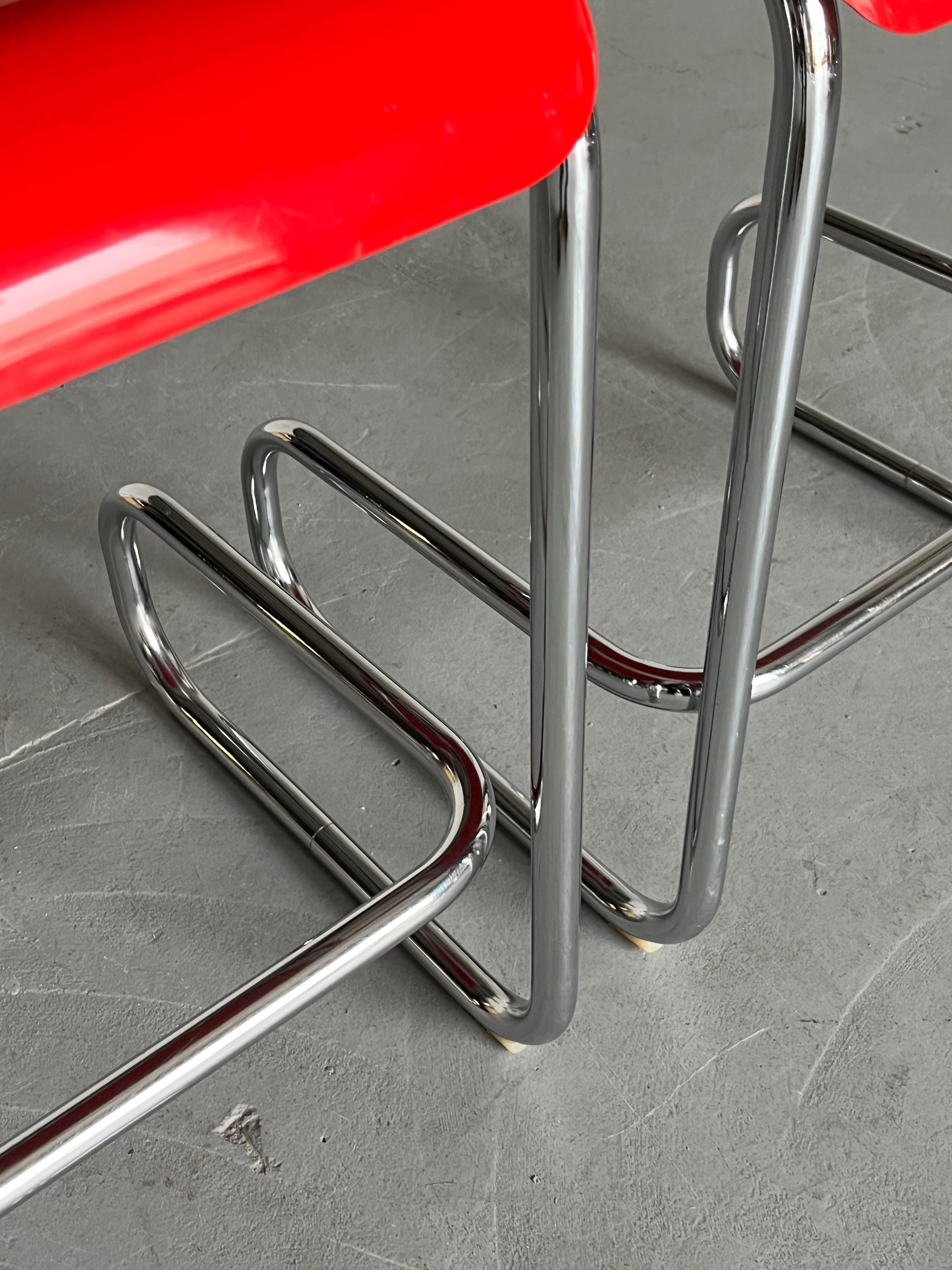 Pair of Modernist Cantilever Stools by Arclinea