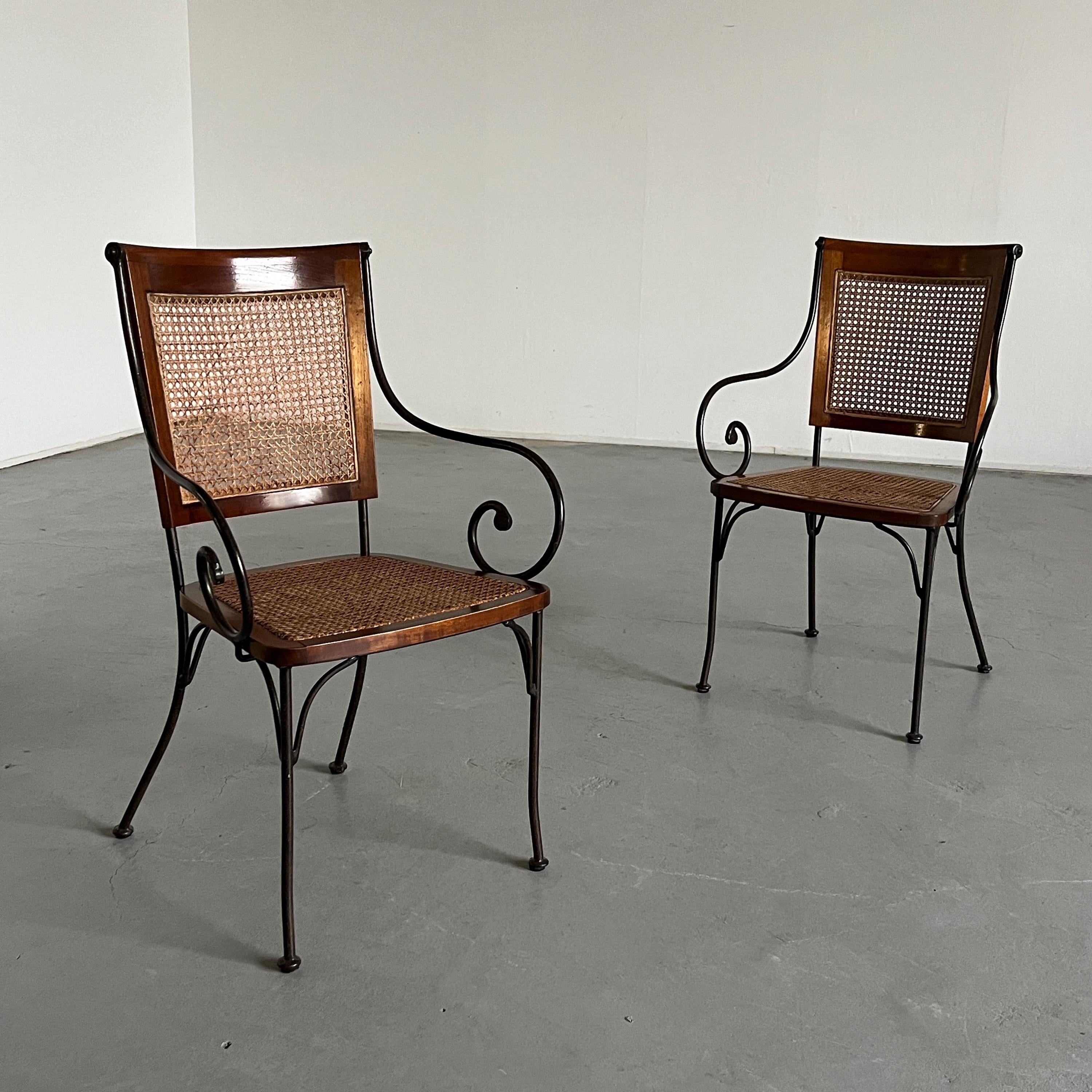 French Artisanal Sculptural Chairs in Wrought Iron, 1960s