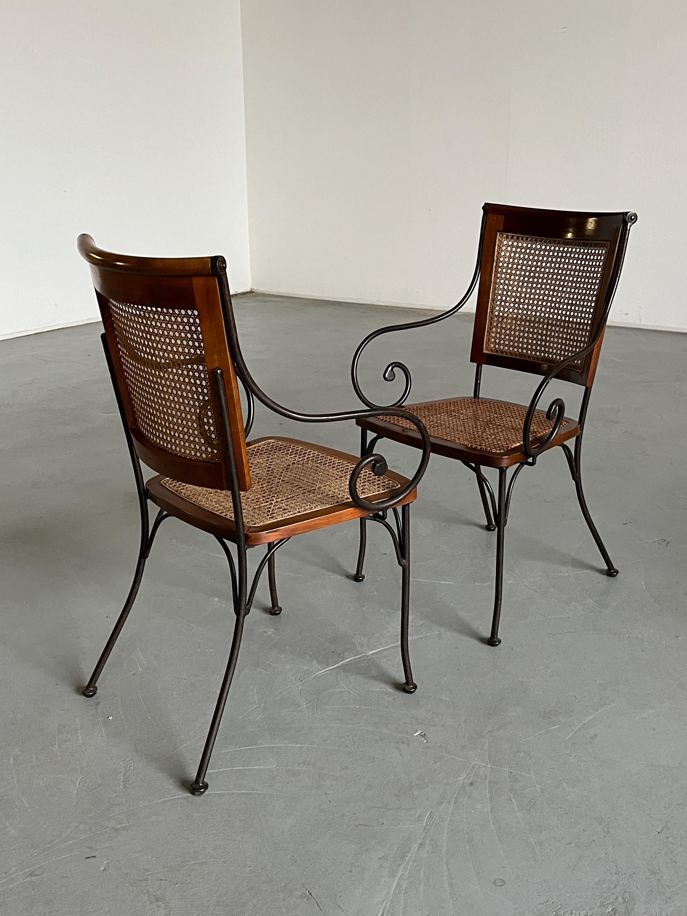 French Artisanal Sculptural Chairs in Wrought Iron, 1960s