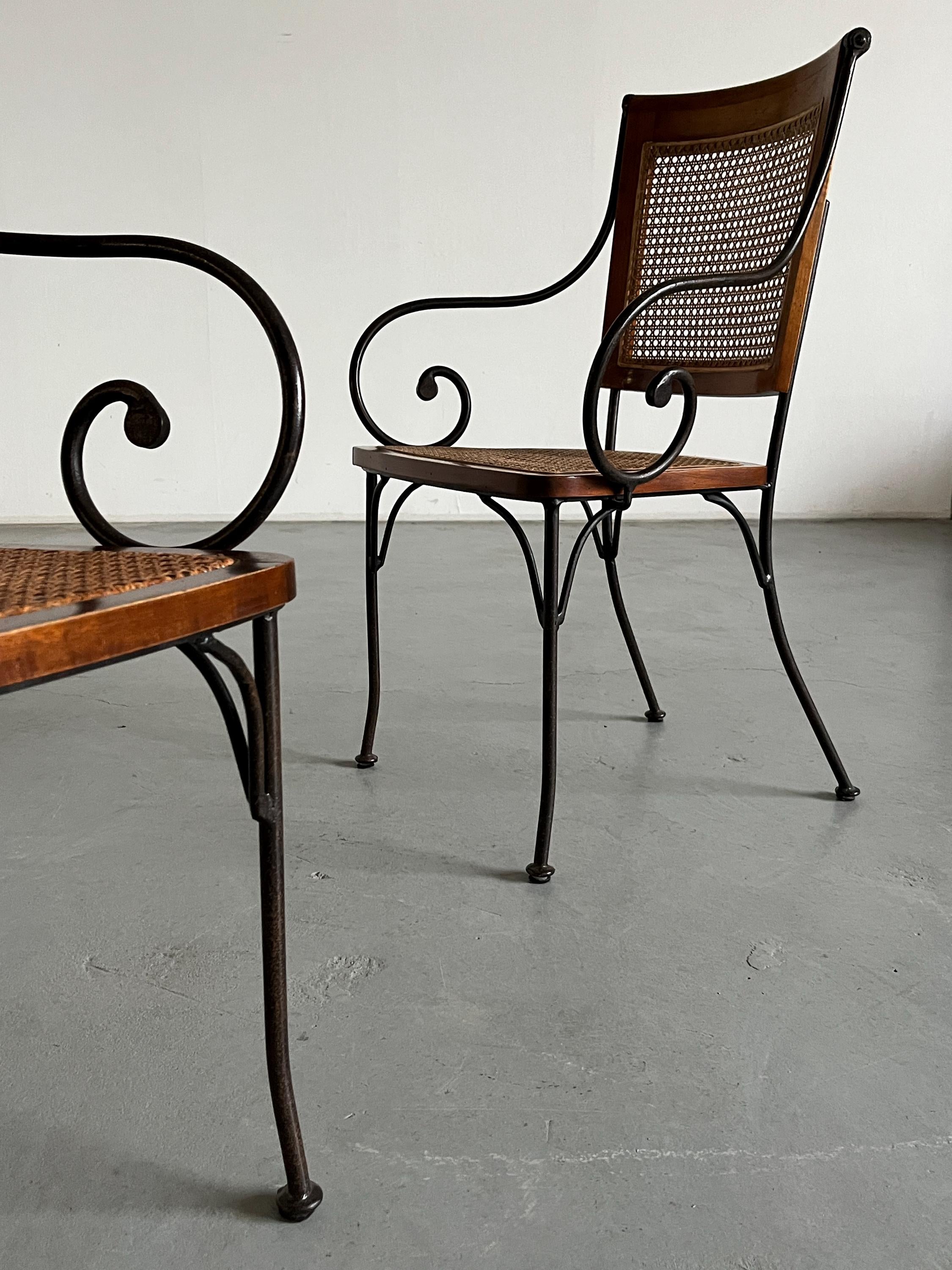 French Artisanal Sculptural Chairs in Wrought Iron, 1960s