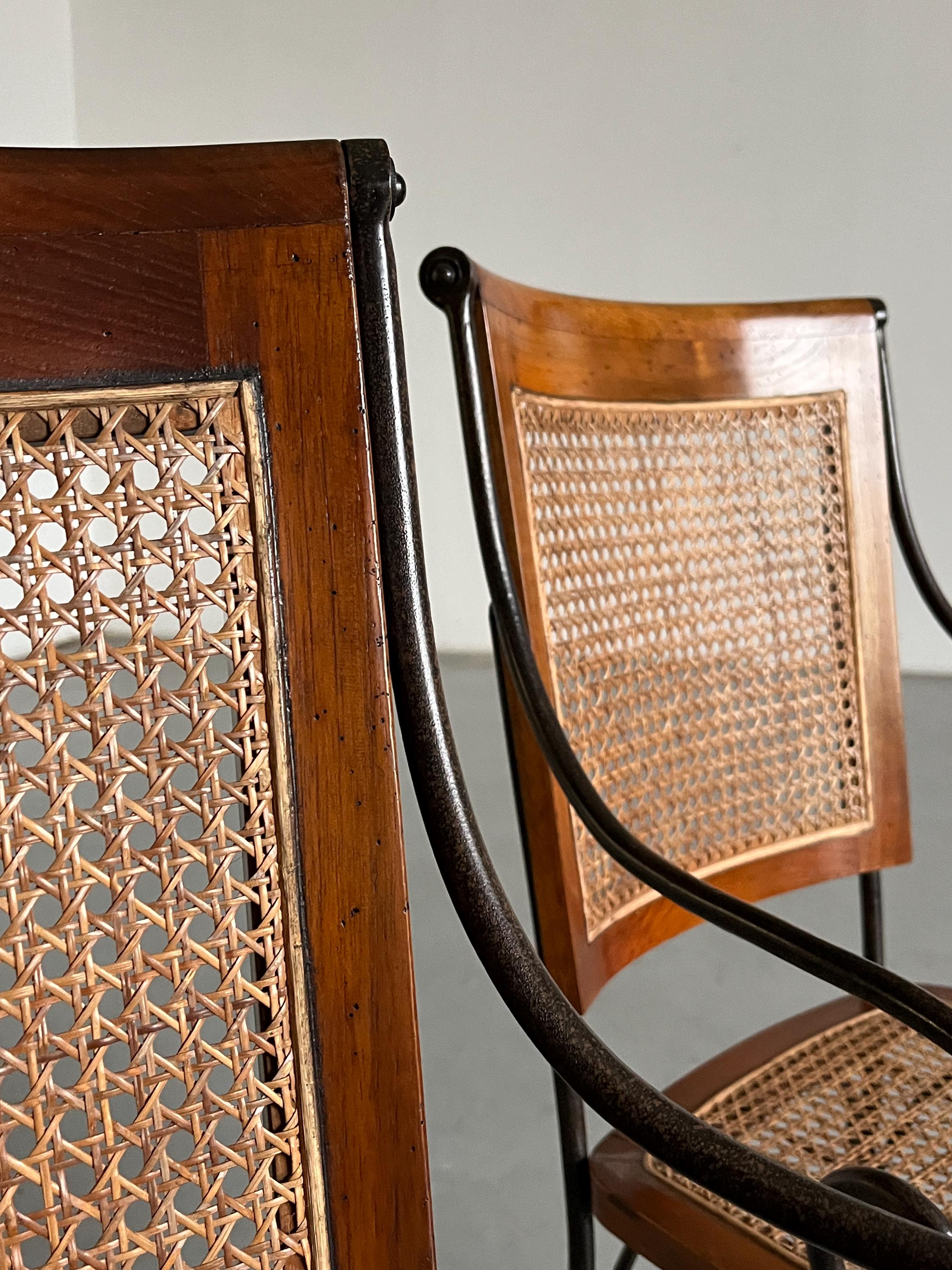 French Artisanal Sculptural Chairs in Wrought Iron, 1960s