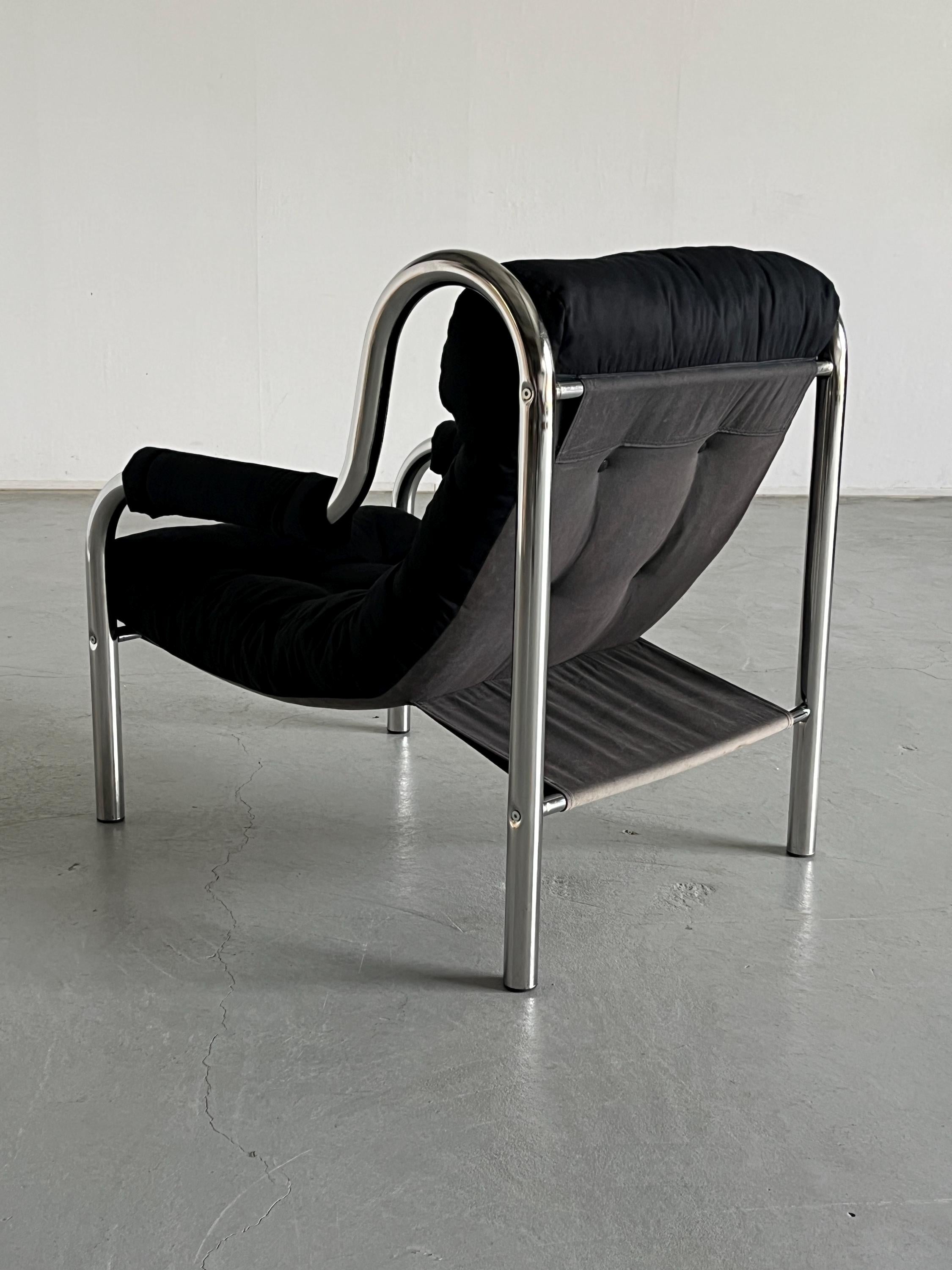 Tubular Steel Lounge Chair, Bauhaus Style, 1990s Italy