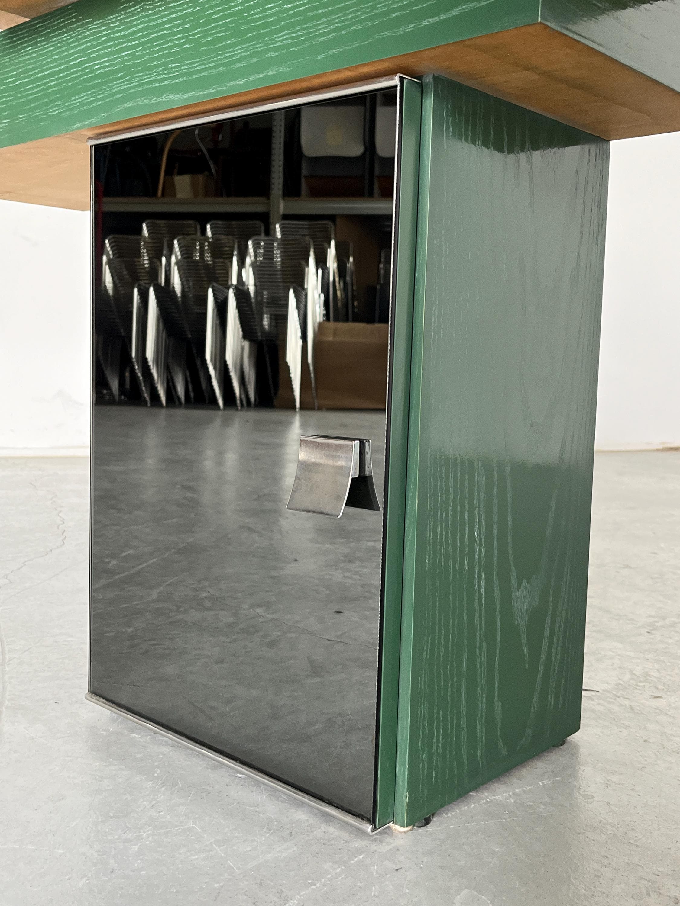 Sculptural Mirrored Geometrical Console