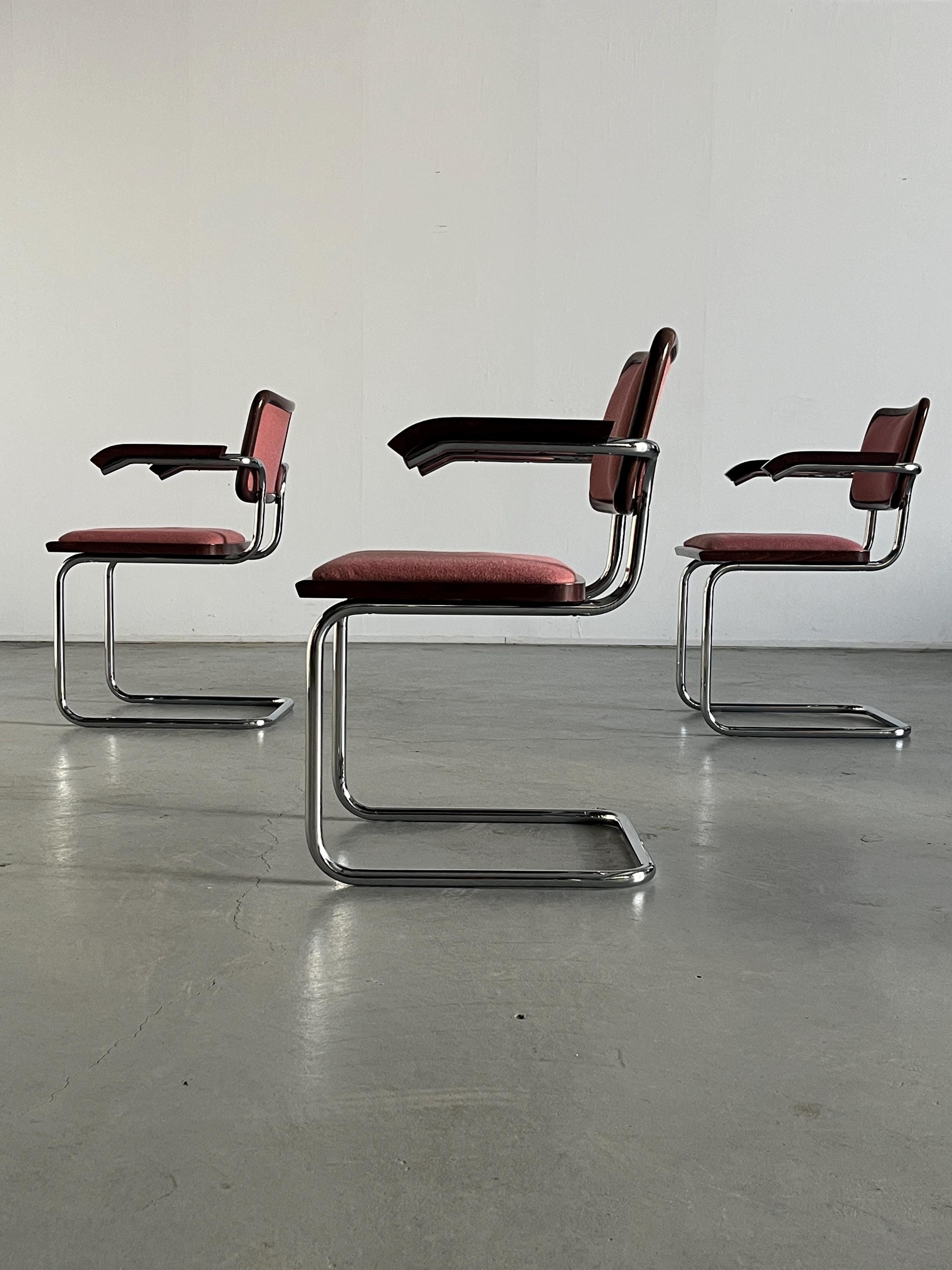 Upholstered Cesca Armchairs by Bene Austria, B64 Marcel Breuer