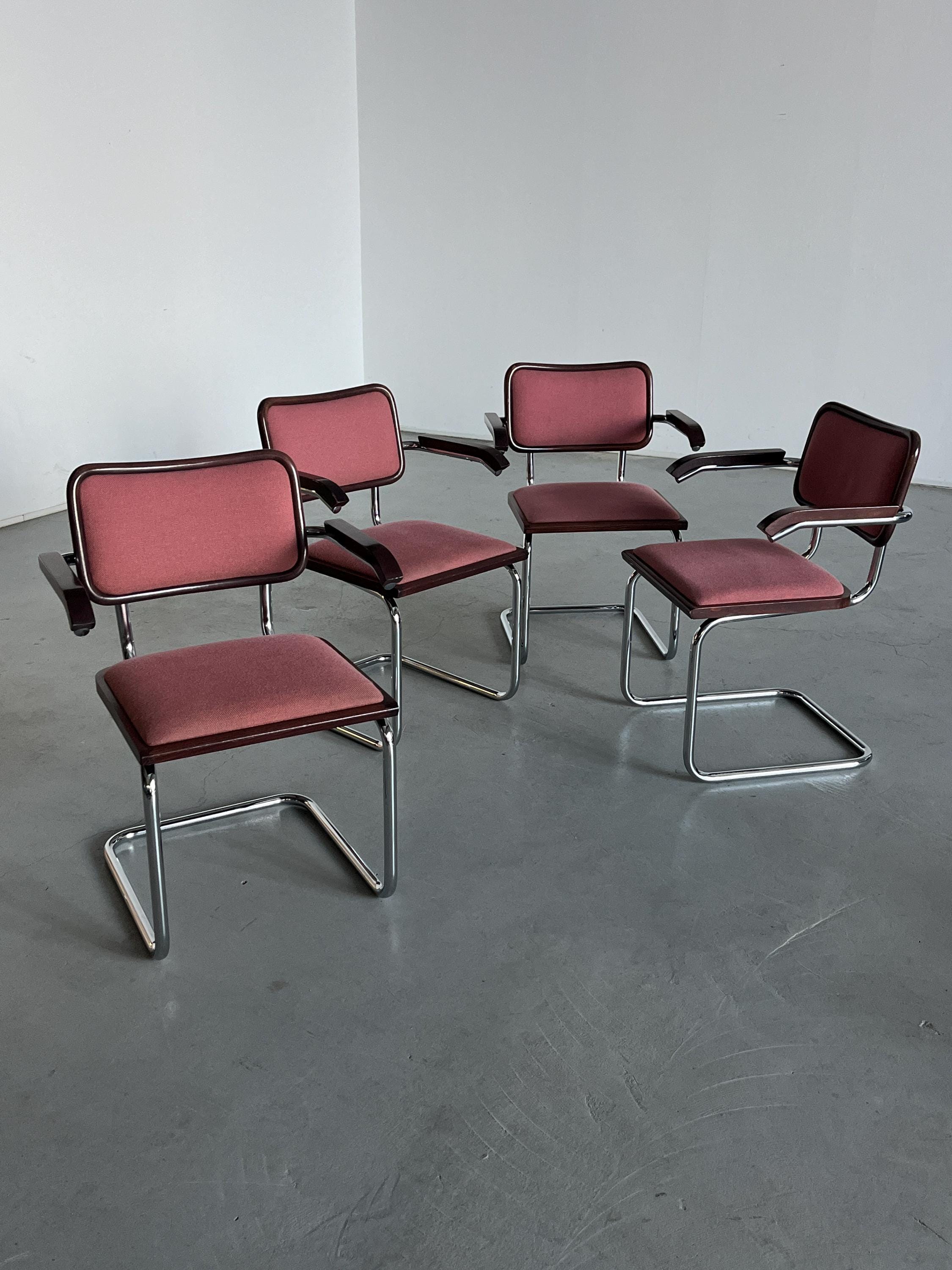 Upholstered Cesca Armchairs by Bene Austria, B64 Marcel Breuer