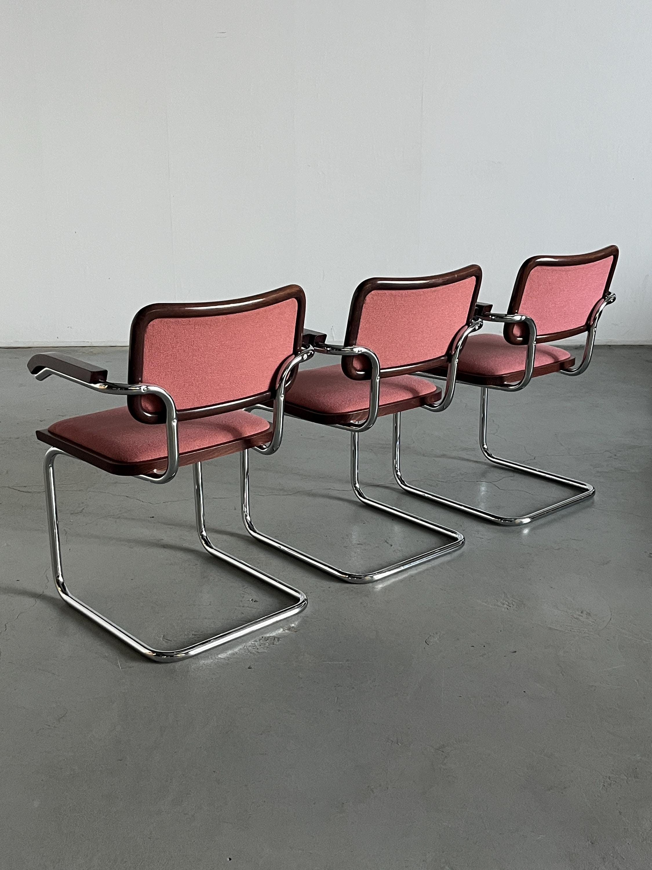 Upholstered Cesca Armchairs by Bene Austria, B64 Marcel Breuer