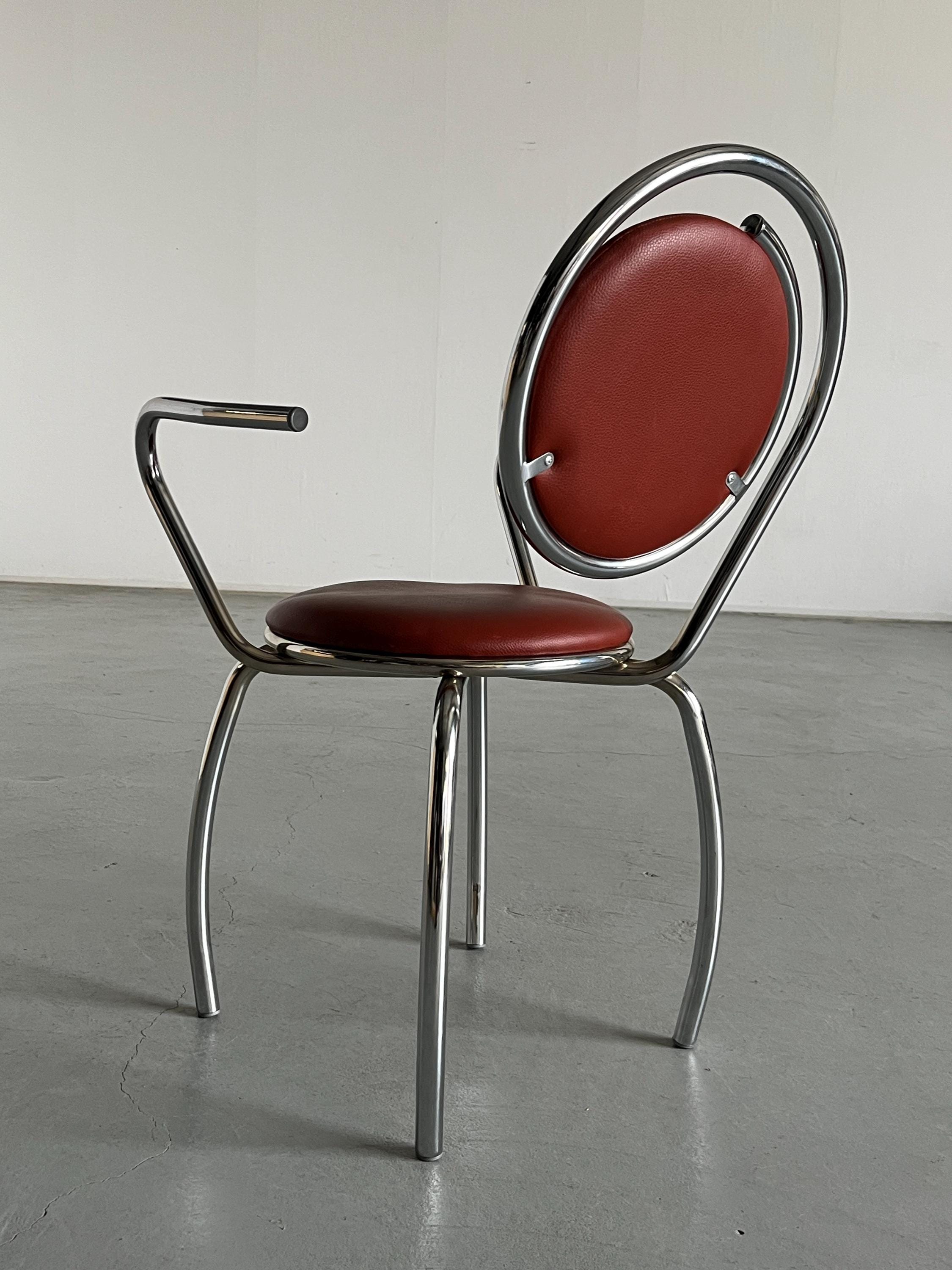 Sculptural Postmodern Curved Spiral Dining Chair, 1980s Italy